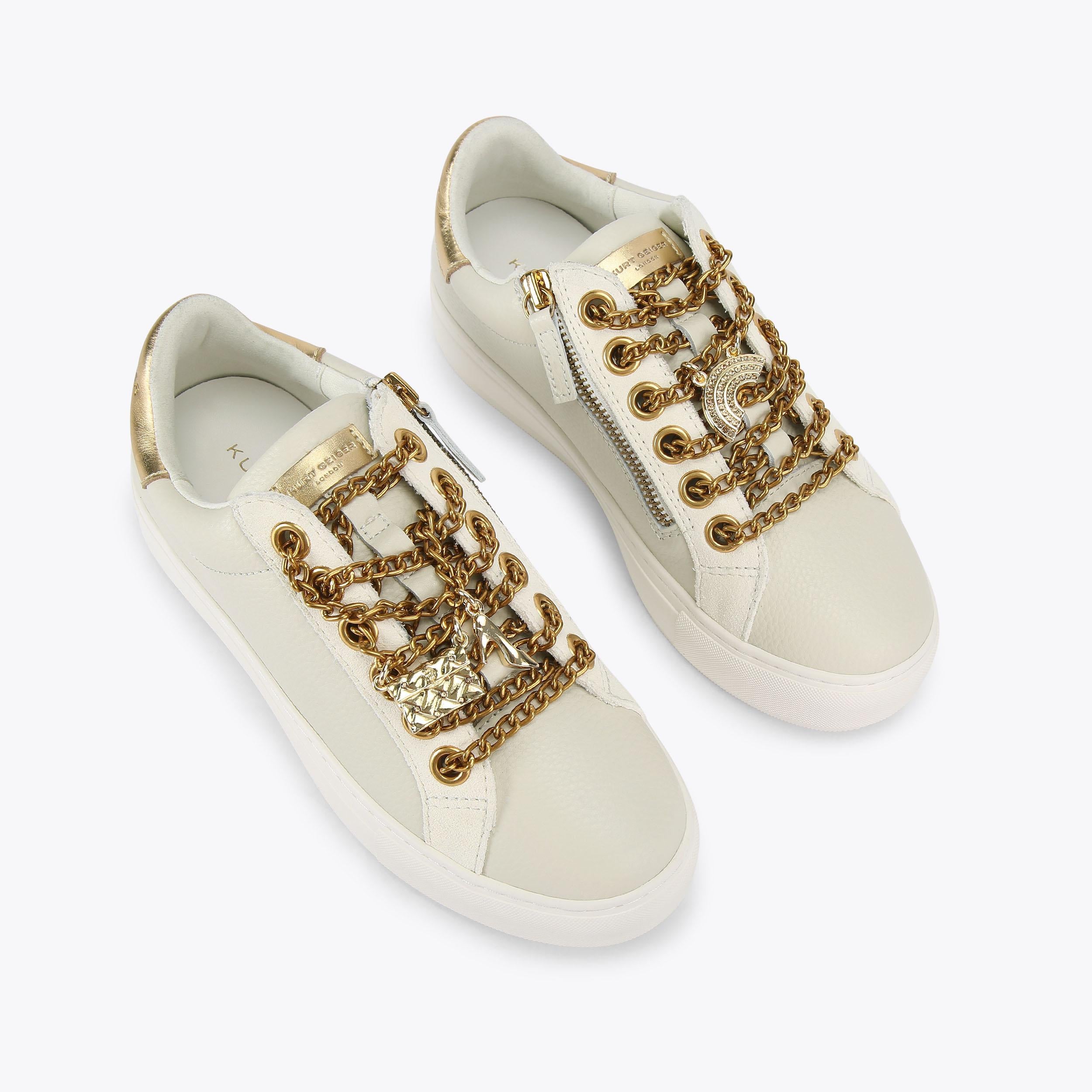 Laney Charm — Bone Leather Sneaker, view 4