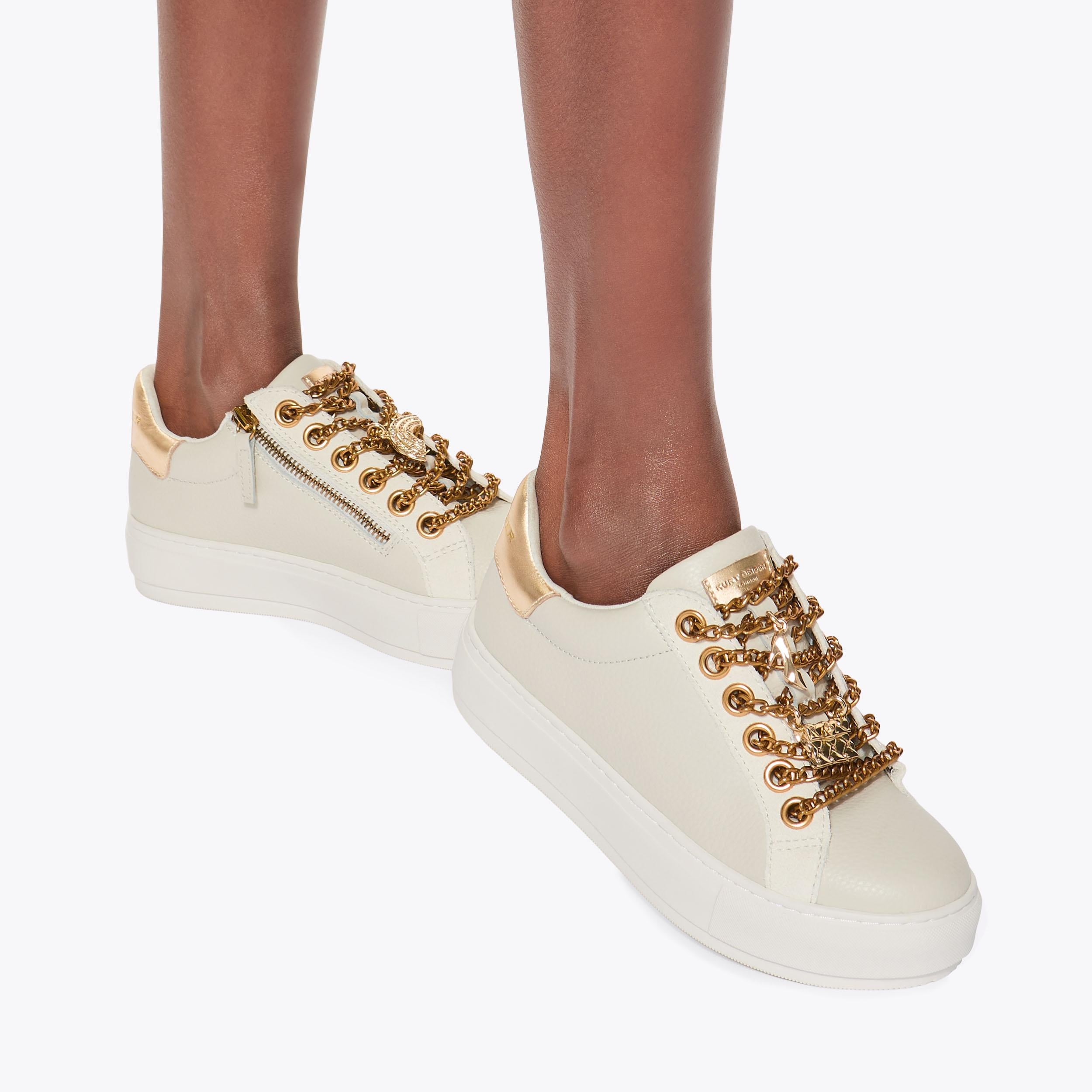 Laney Charm — Bone Leather Sneaker, worn on foot