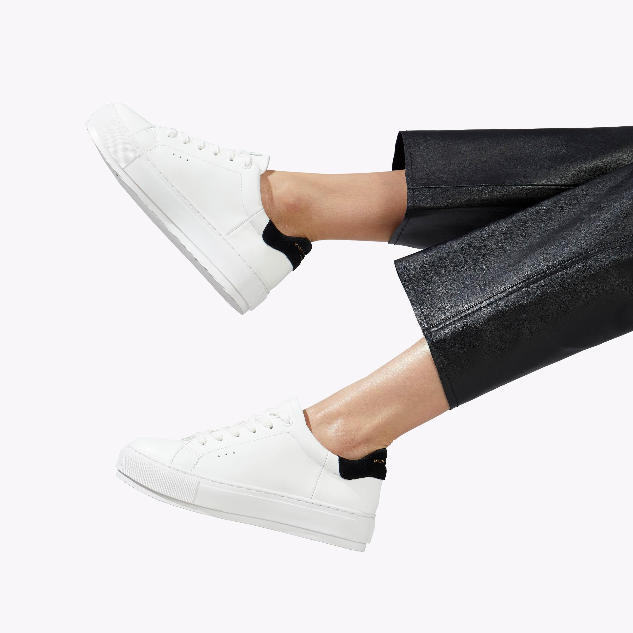 Laney — White Leather Sneaker, worn on foot