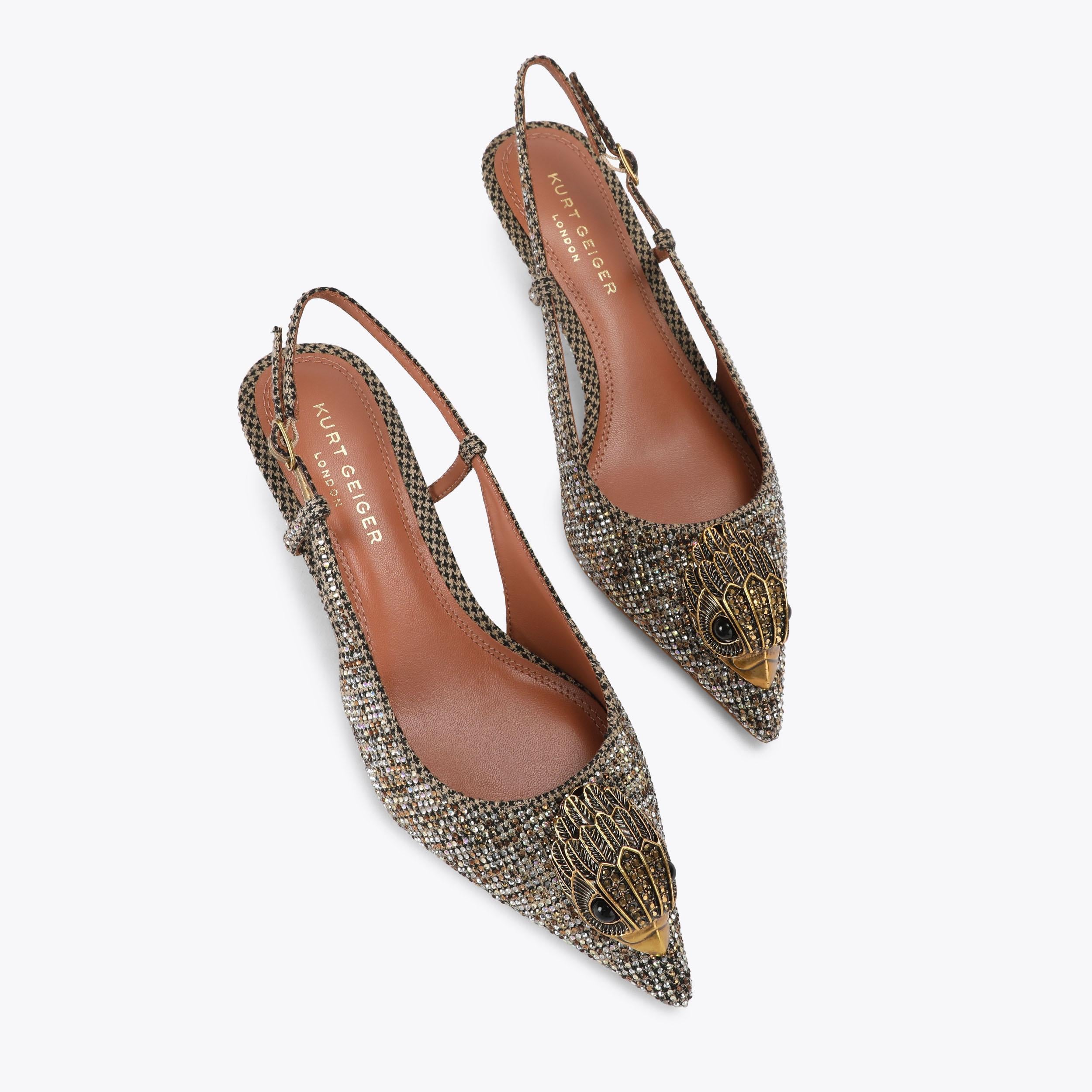 Belsize 40 Sling — Beige Combination Kitten Heel, view 4