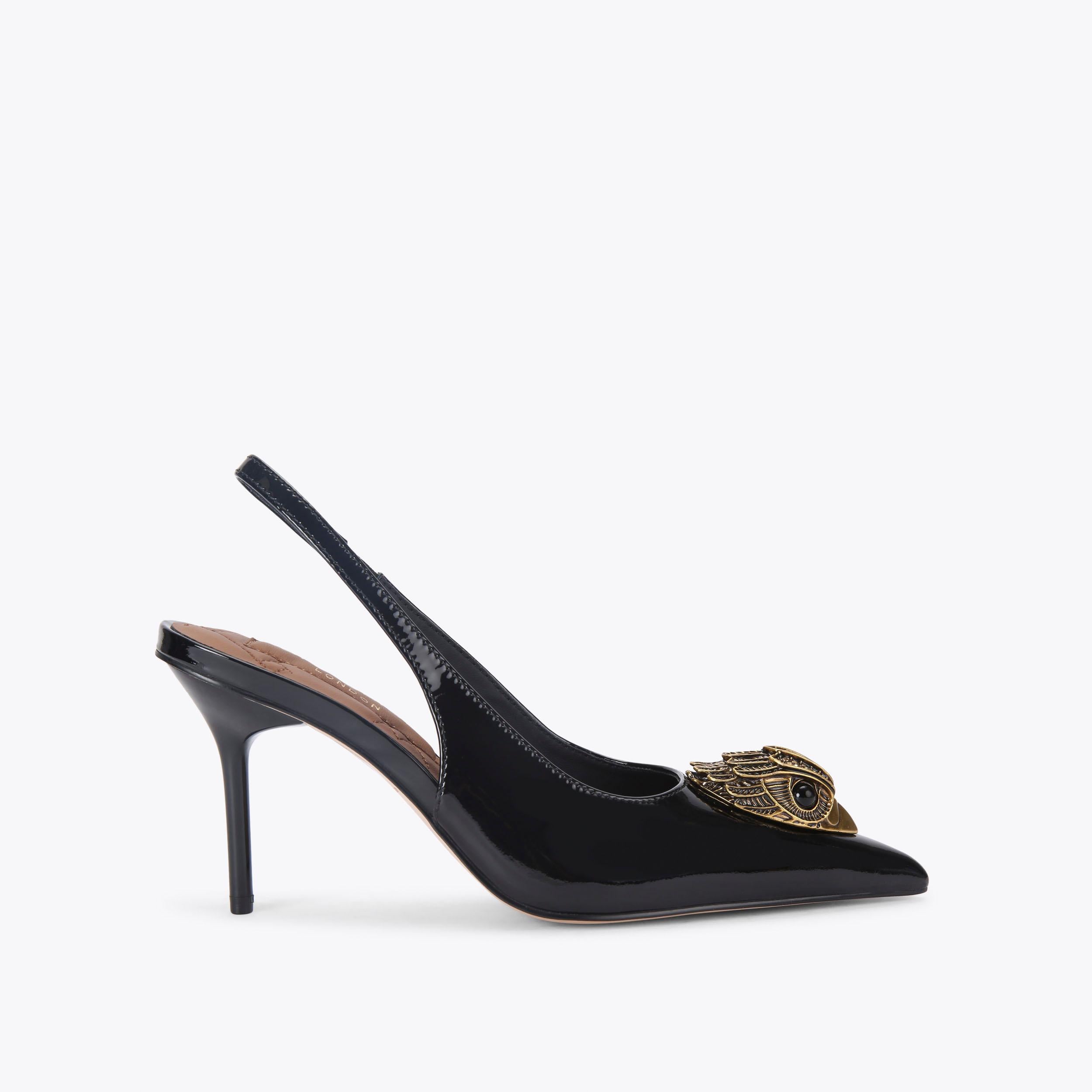 Belsize — Black Patent Sling Back Heel, side profile