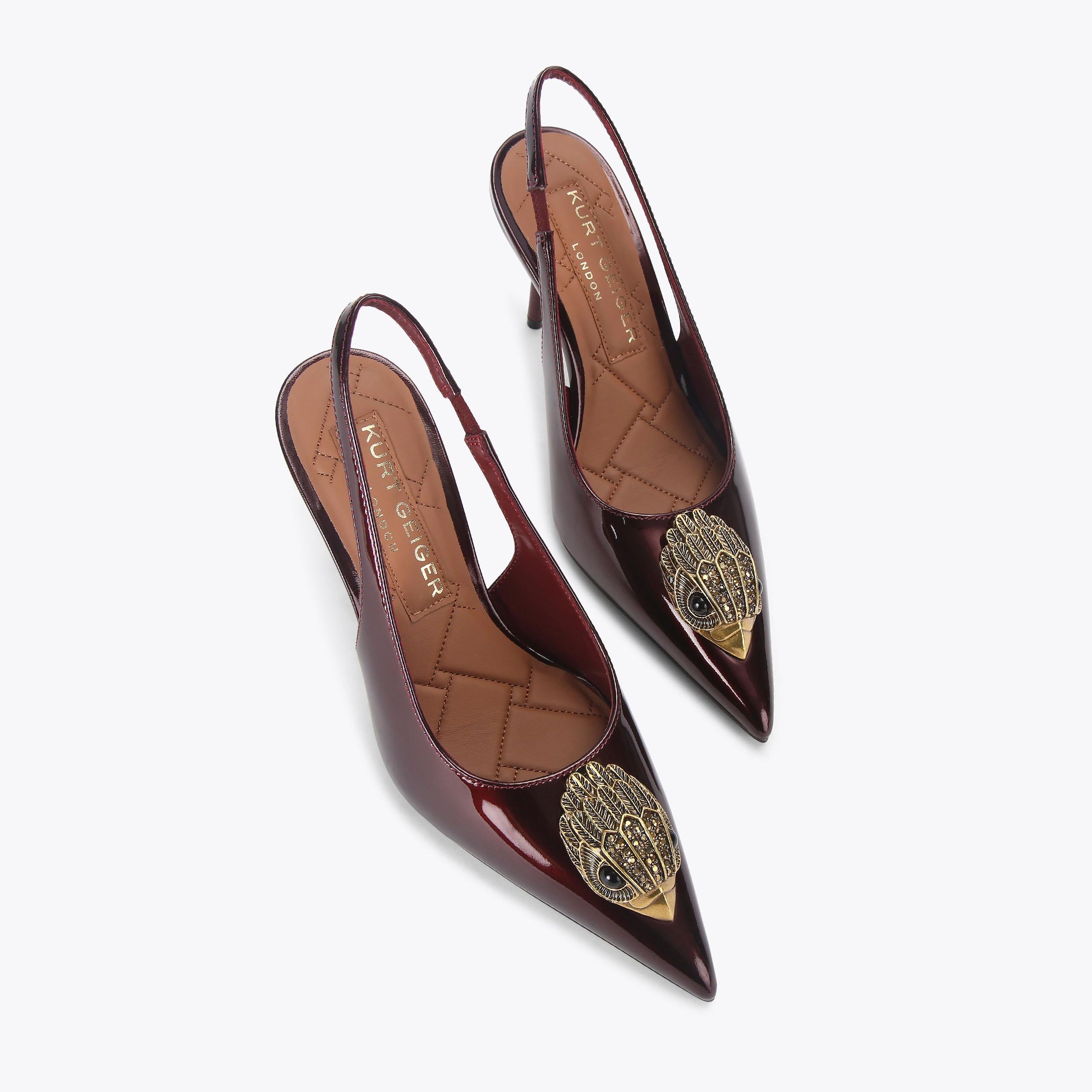 Belsize Eagle Sling — Wine Patent Heeled Sandal, view 4
