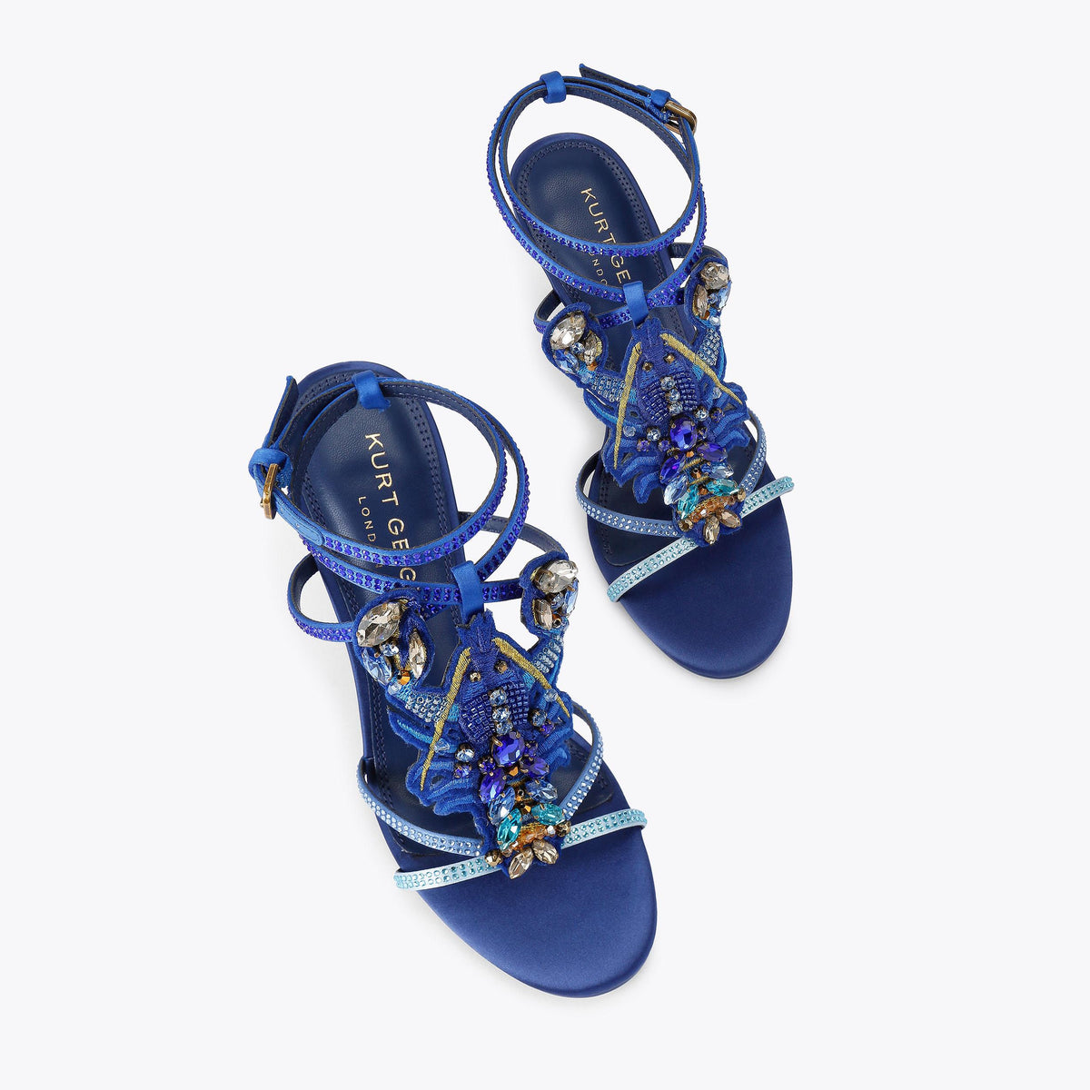 Lobster Sandal — Blue Crystal Heeled Sandal, view 4