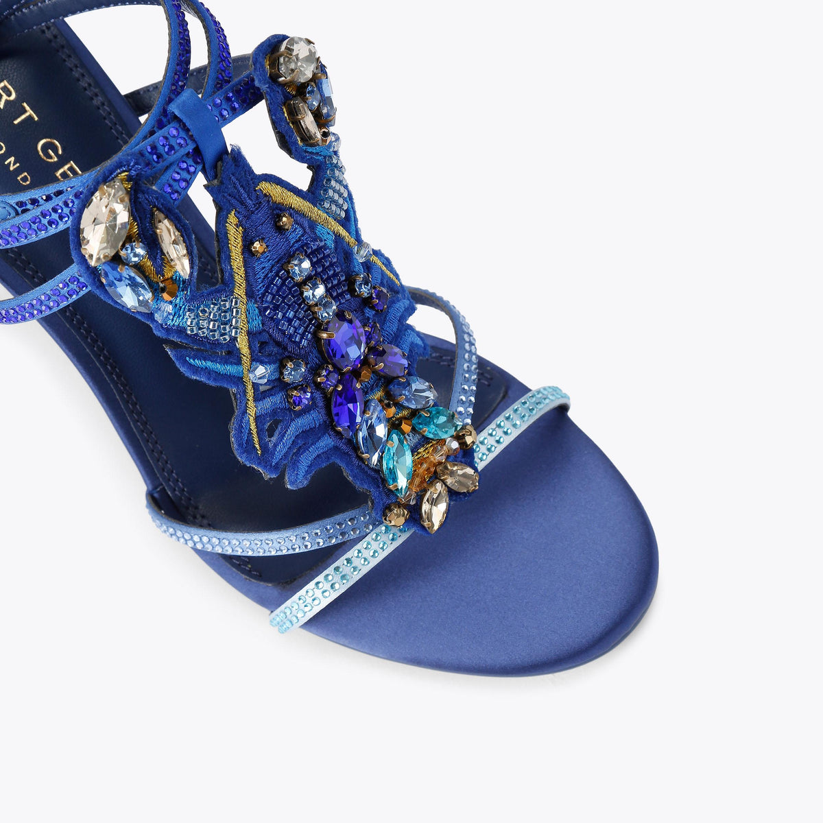 Lobster Sandal — Blue Crystal Heeled Sandal, view 5