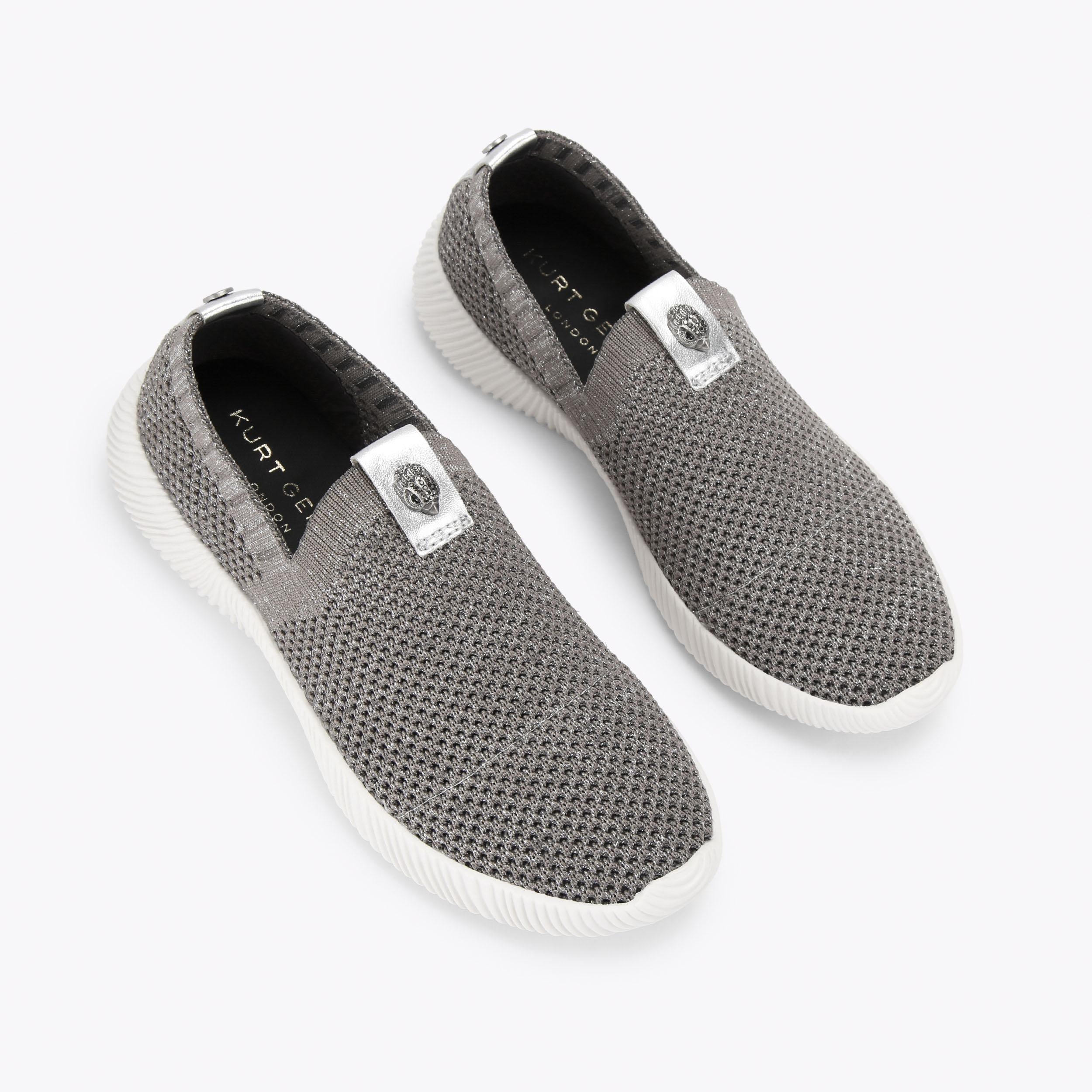 Lorna — Silver Fabric Sneaker, view 4