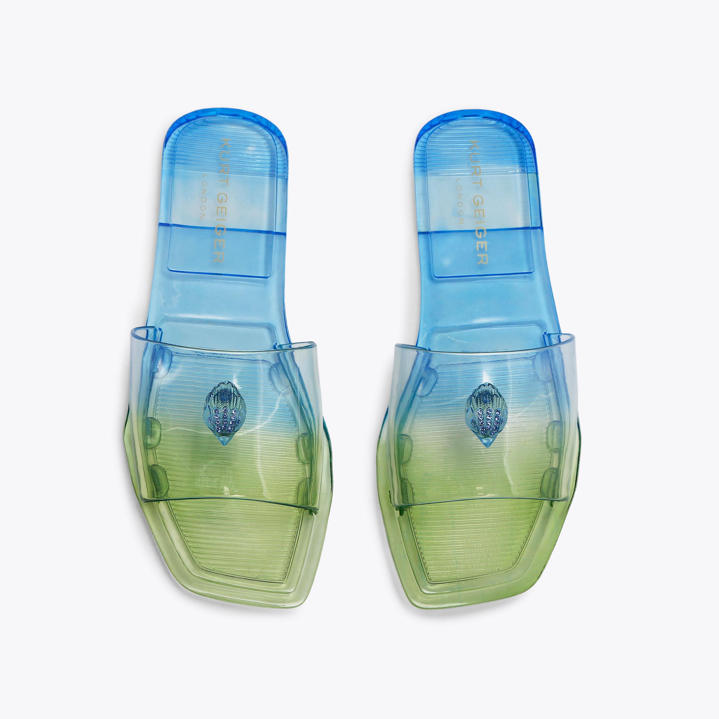 Maddison — Blue-Green Ombre Jelly Slide Sandal, view 4