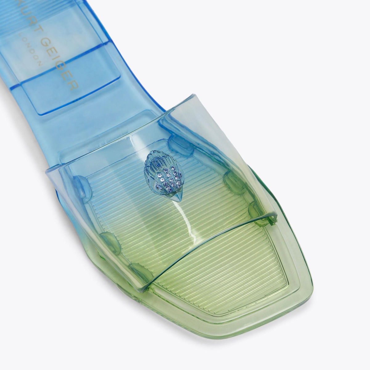 Maddison — Blue-Green Ombre Jelly Slide Sandal, view 5