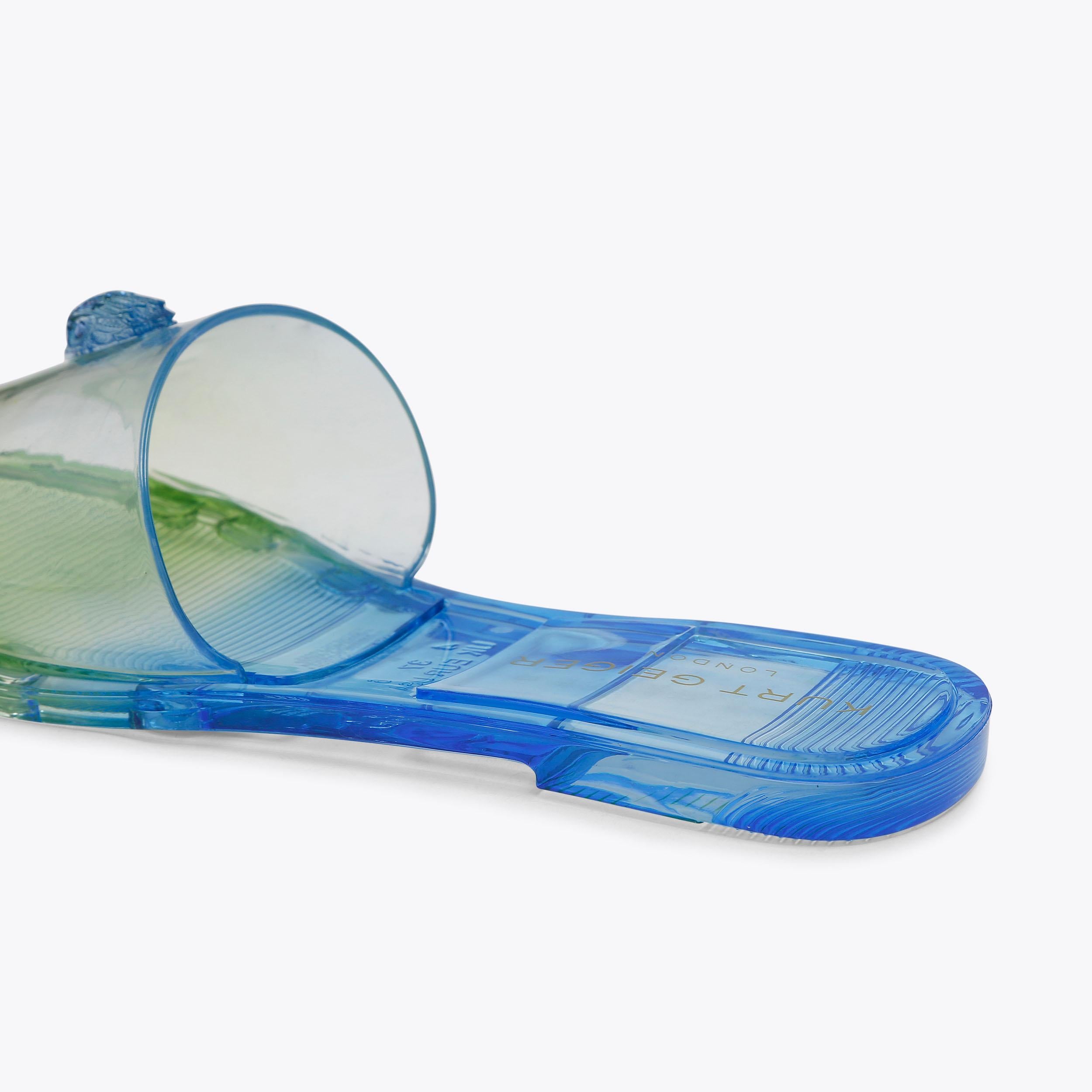 Maddison — Blue-Green Ombre Jelly Slide Sandal, detail