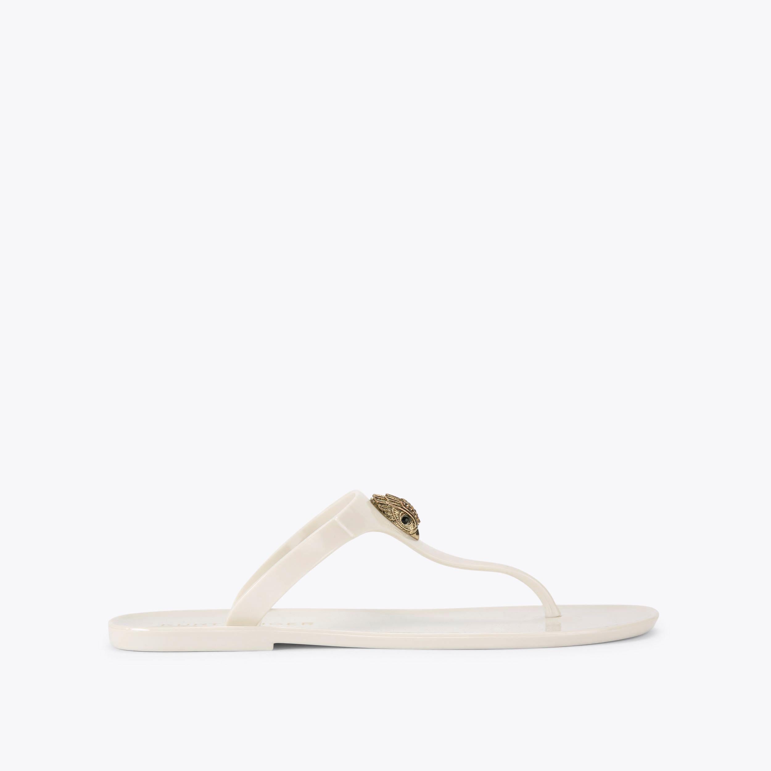 Maddison T-Bar — Bone Crystal Sandal, side profile
