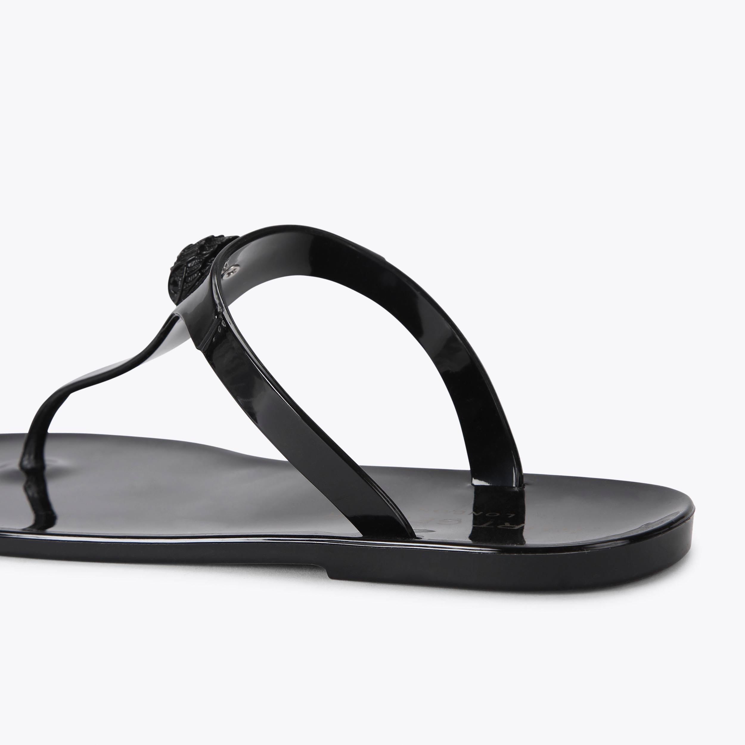 Maddison T-Bar — Black Drench Sandal, detail
