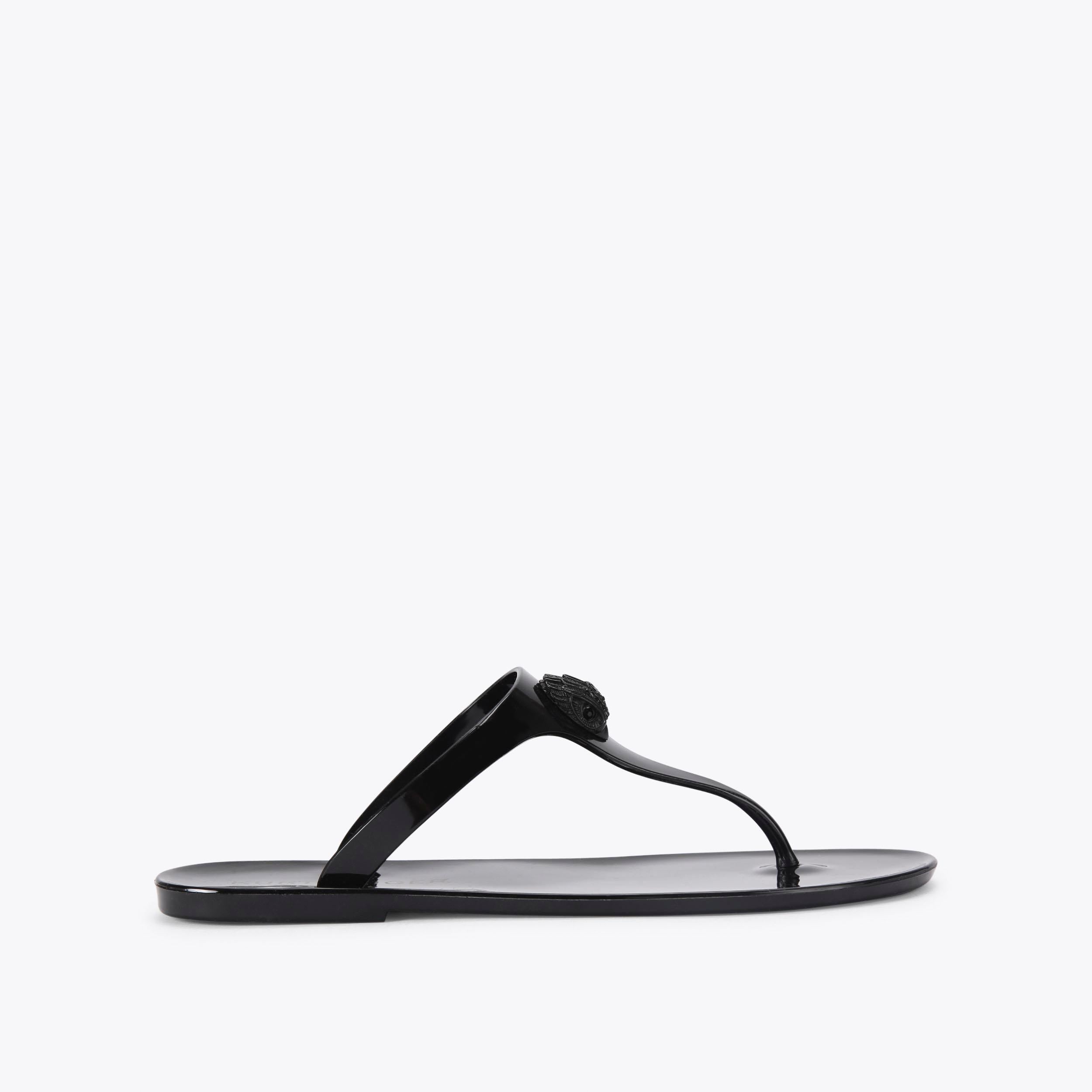 Maddison T-Bar — Black Drench Sandal, side profile