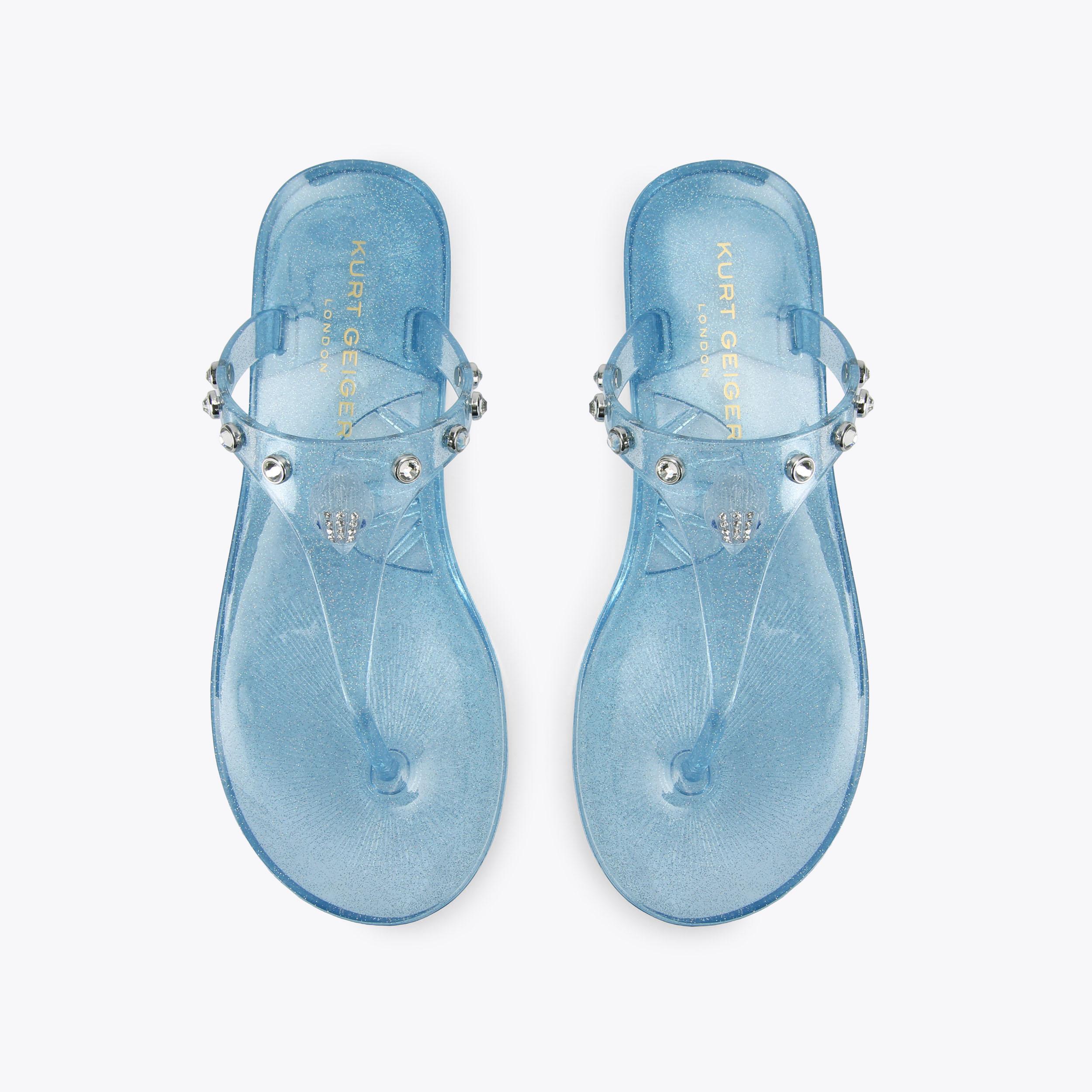 Maddison T-Bar — Pale Blue Crystal Sandal, view 4