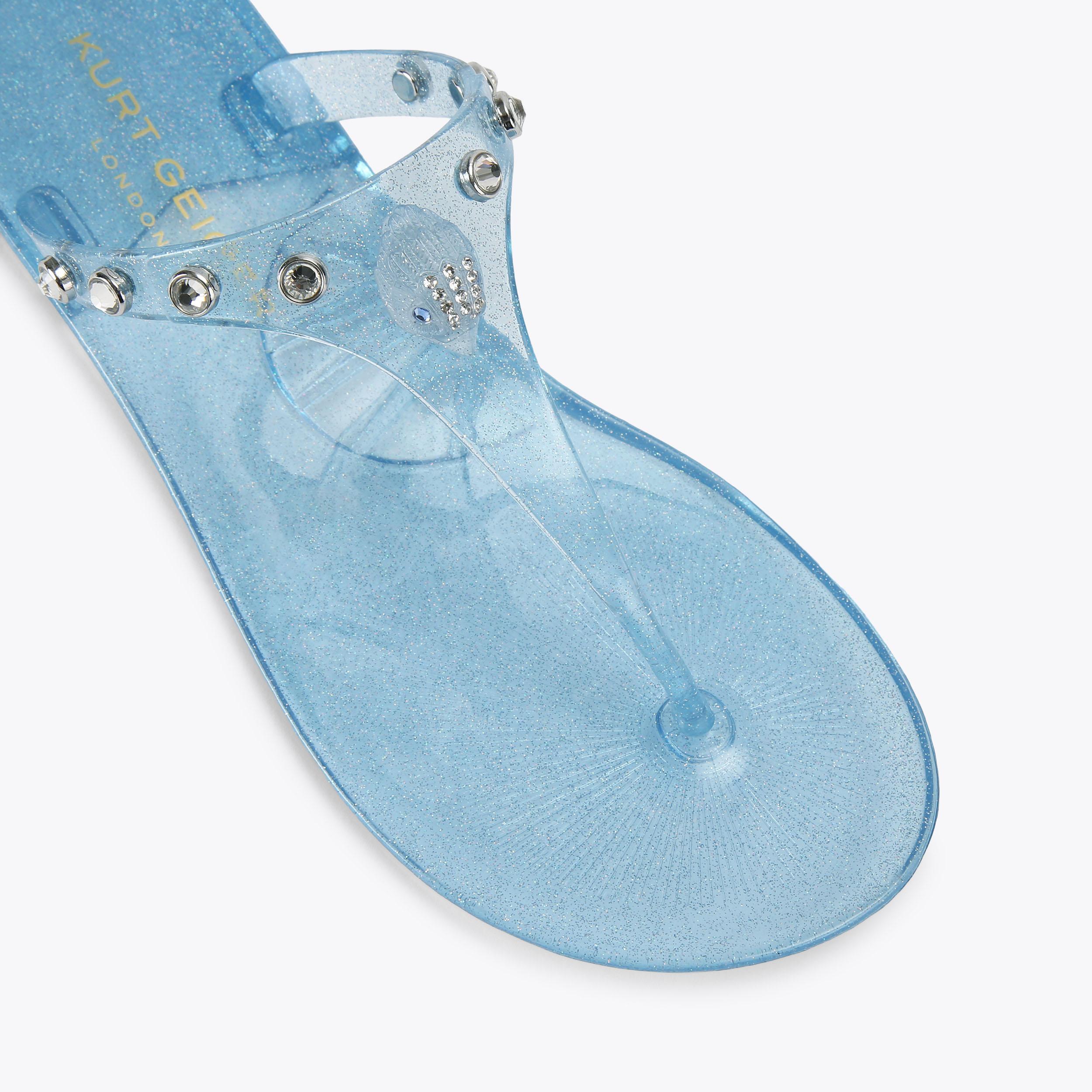 Maddison T-Bar — Pale Blue Crystal Sandal, view 5