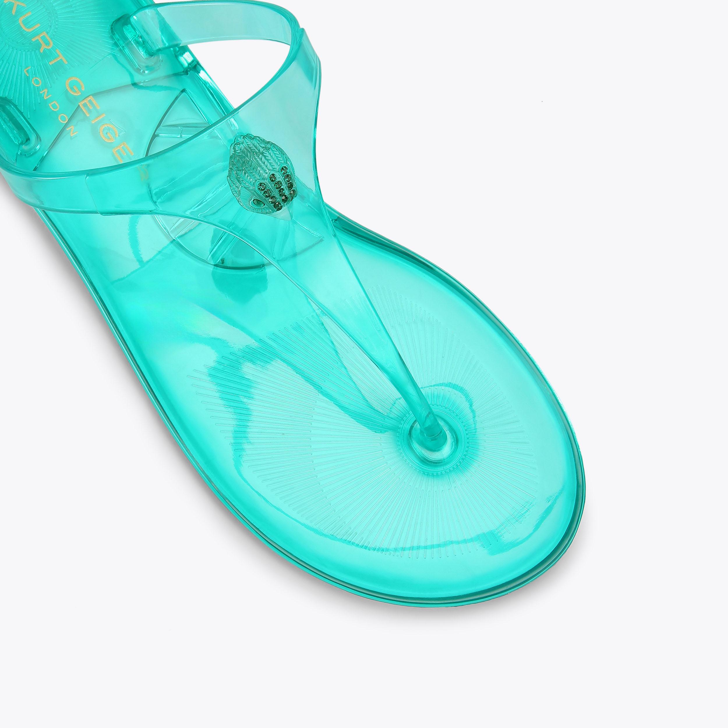 Maddison T-Bar — Teal Crystal Sandal, view 5