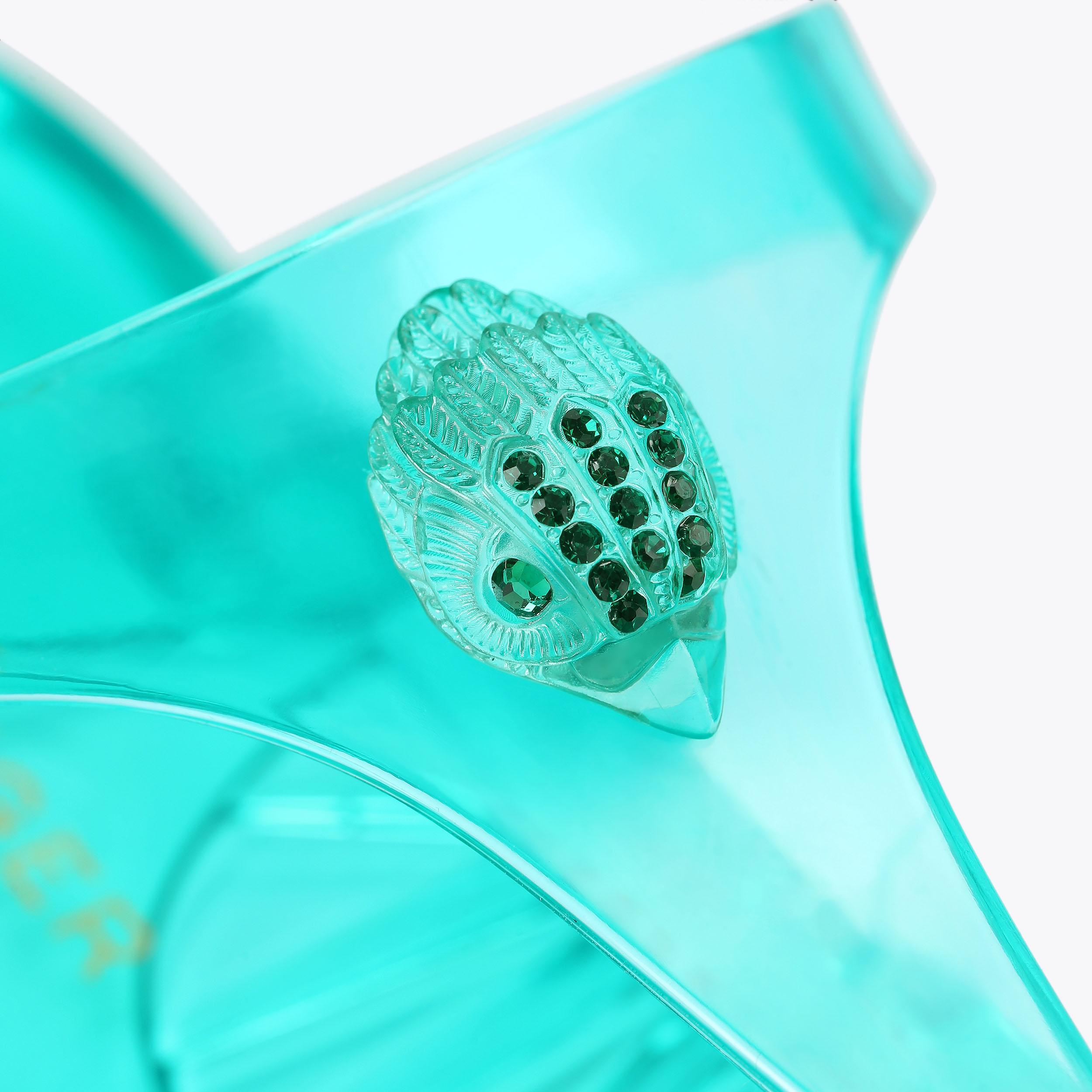 Maddison T-Bar — Teal Crystal Sandal, view 6