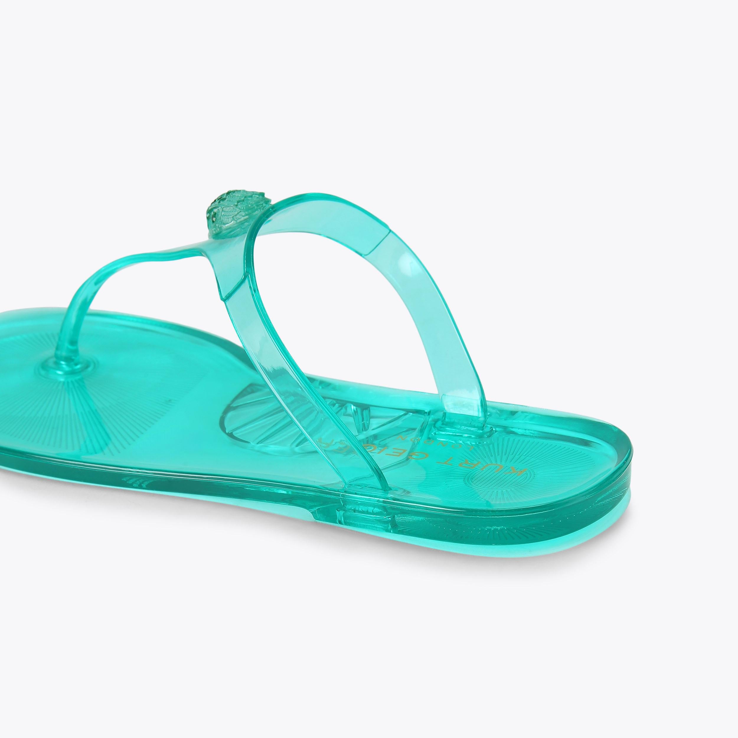 Maddison T-Bar — Teal Crystal Sandal, detail