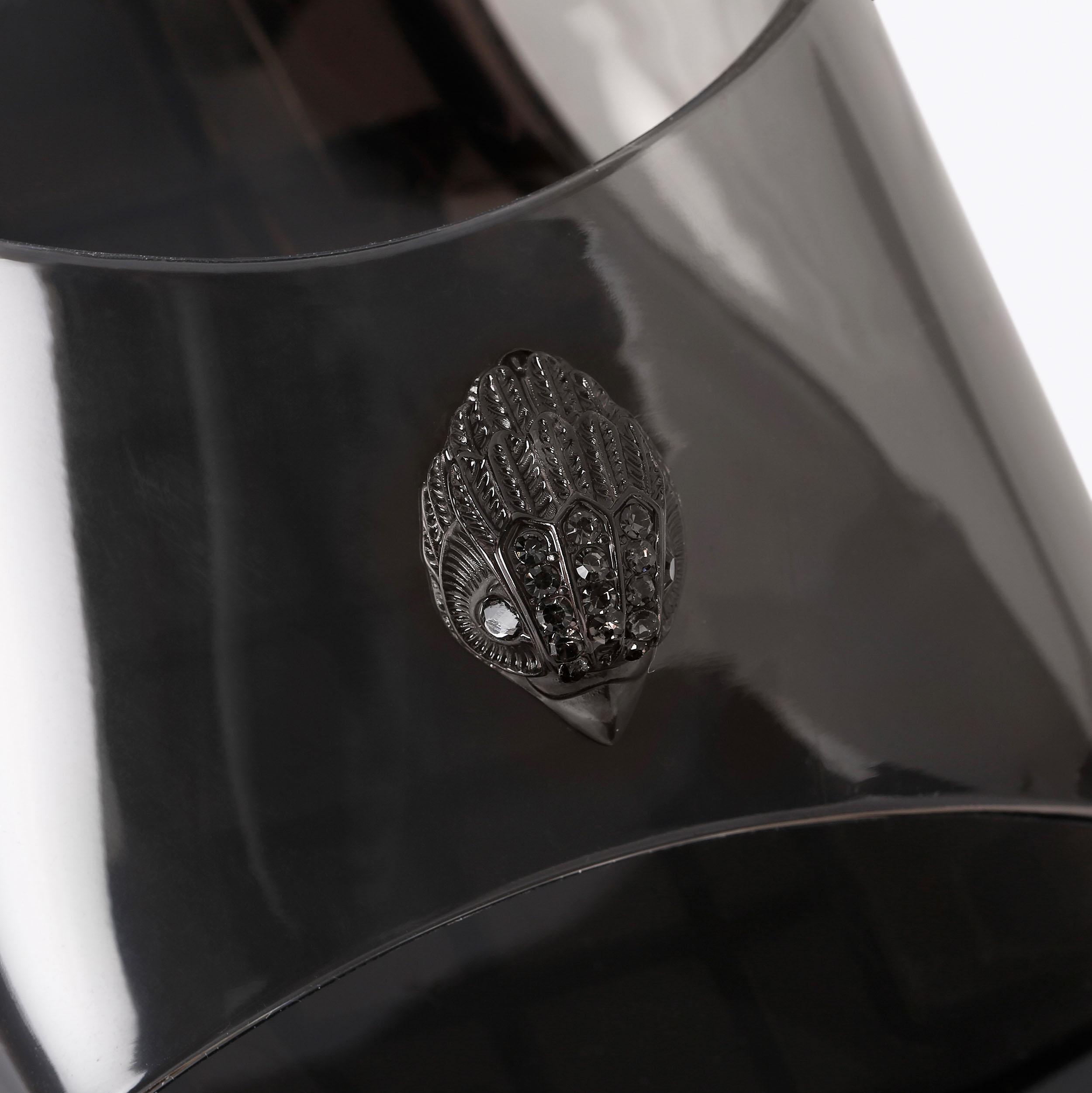 Maddison Wedge Mule — Black Transparent Sandal, view 6