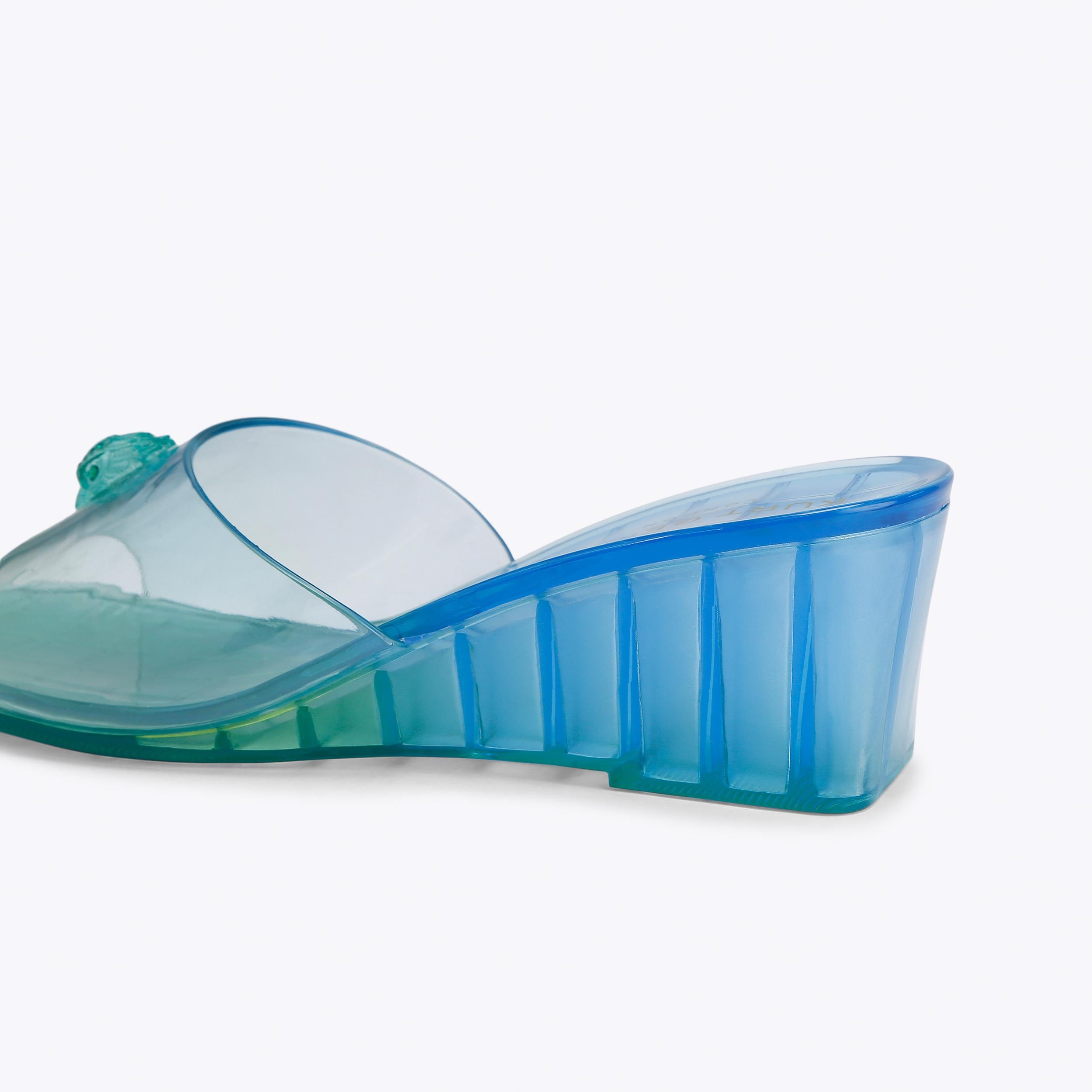 Maddison — Blue Perspex Wedge Mule, detail