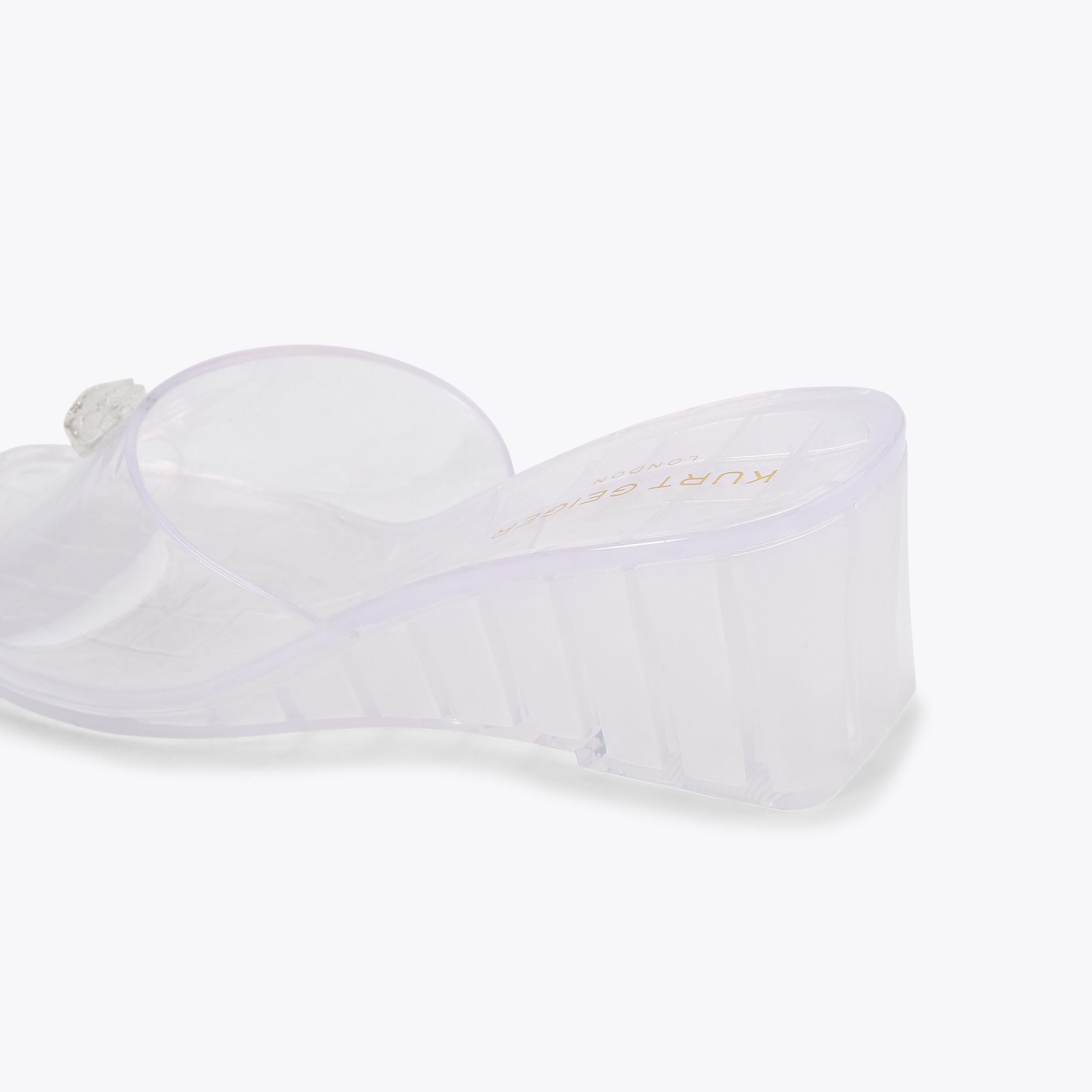 Maddison Wedge Mule — Clear Crystal Sandal, detail