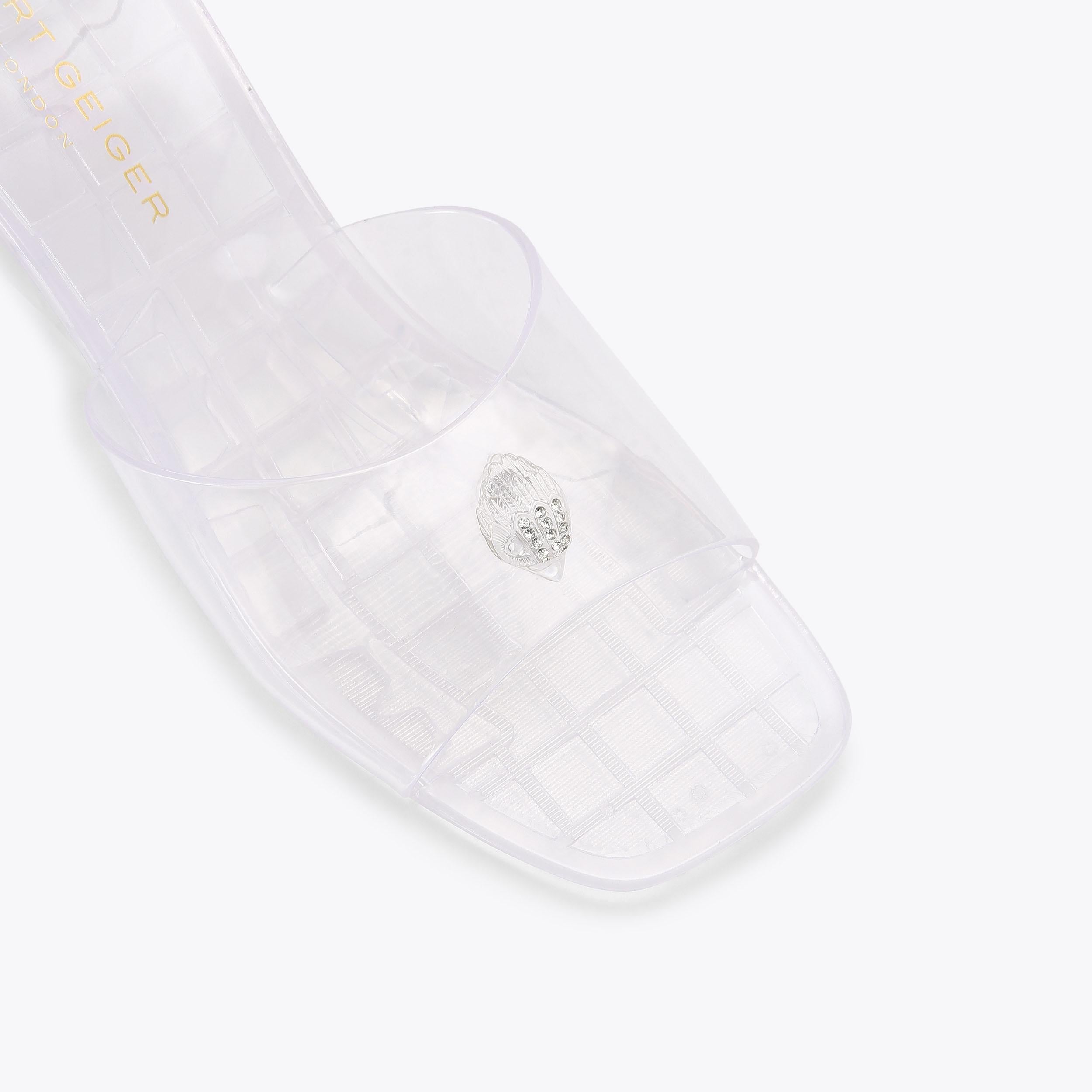 Maddison Wedge Mule — Clear Crystal Sandal, view 5