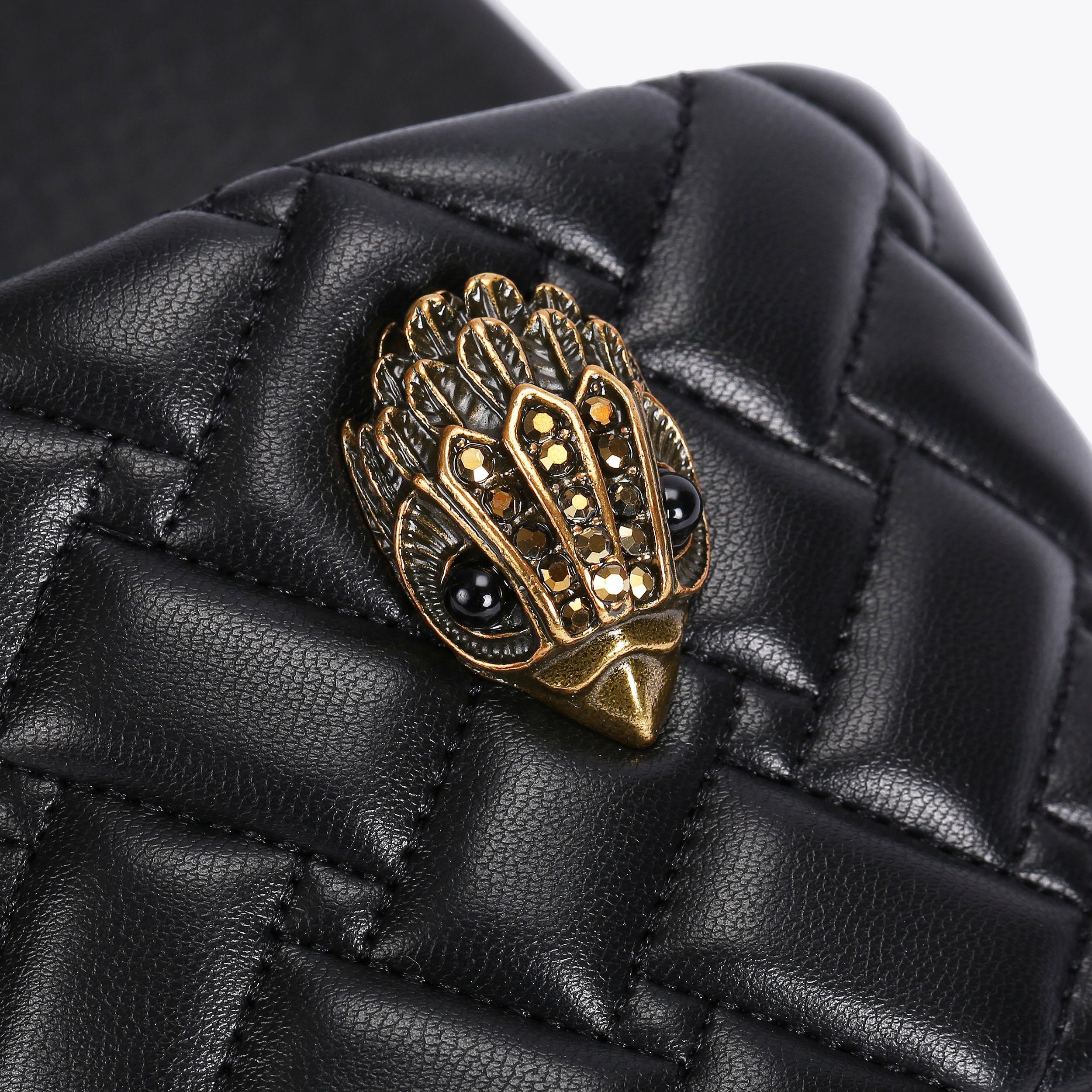 Meena Eagle — Black Quilted Slide, view 6