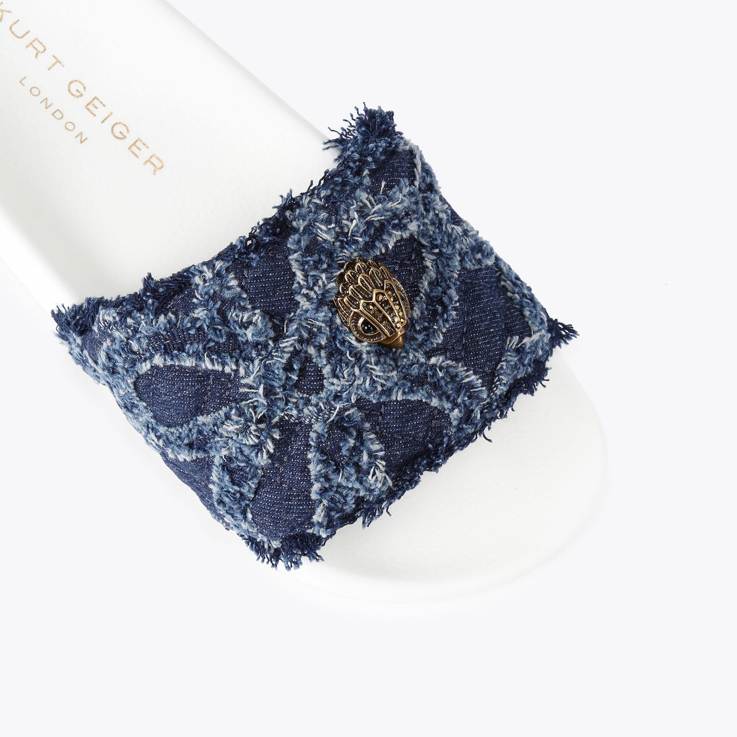 Meena Eagle — Blue Denim Slide Sandal, view 5