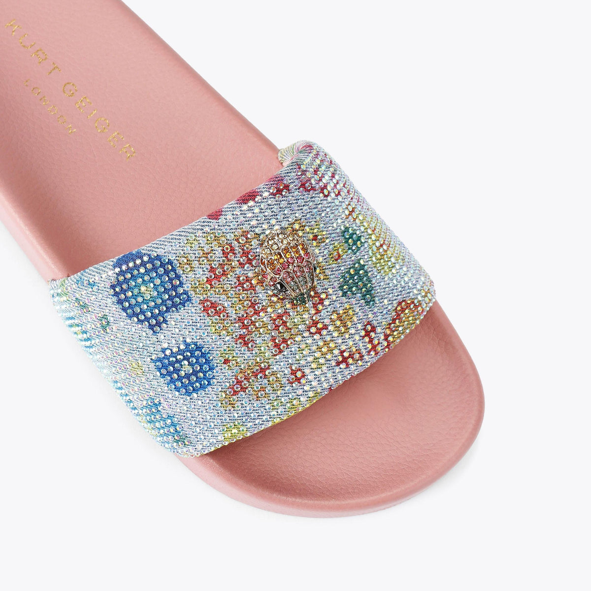Meena Eagle — Blue Denim Slide Sandal, view 5