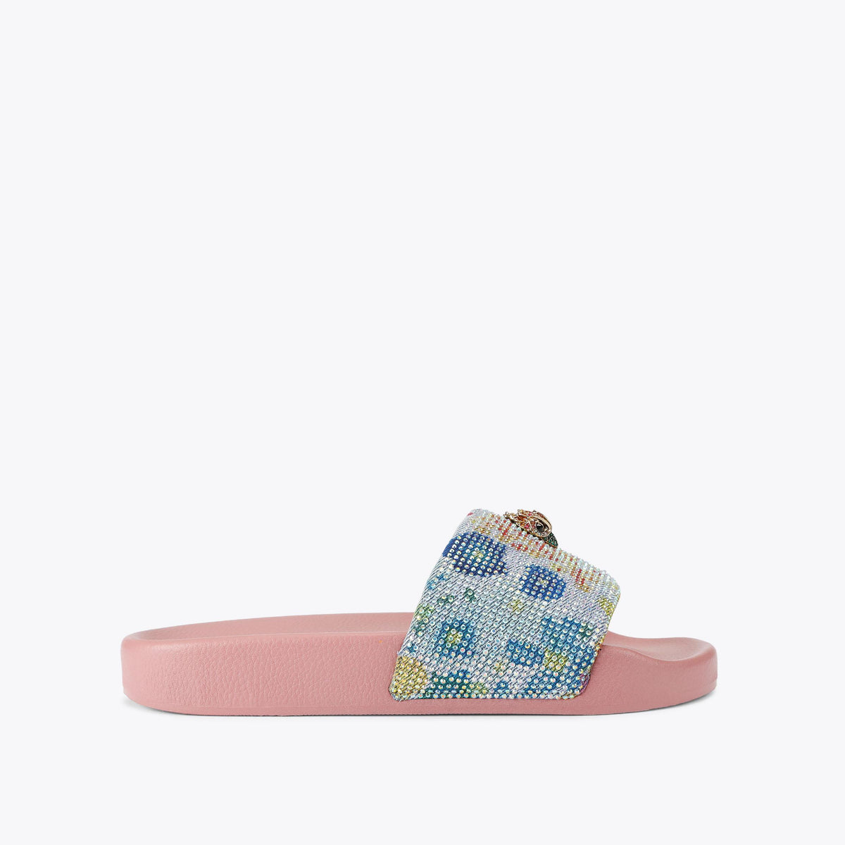 Meena Eagle — Blue Denim Slide Sandal, side profile