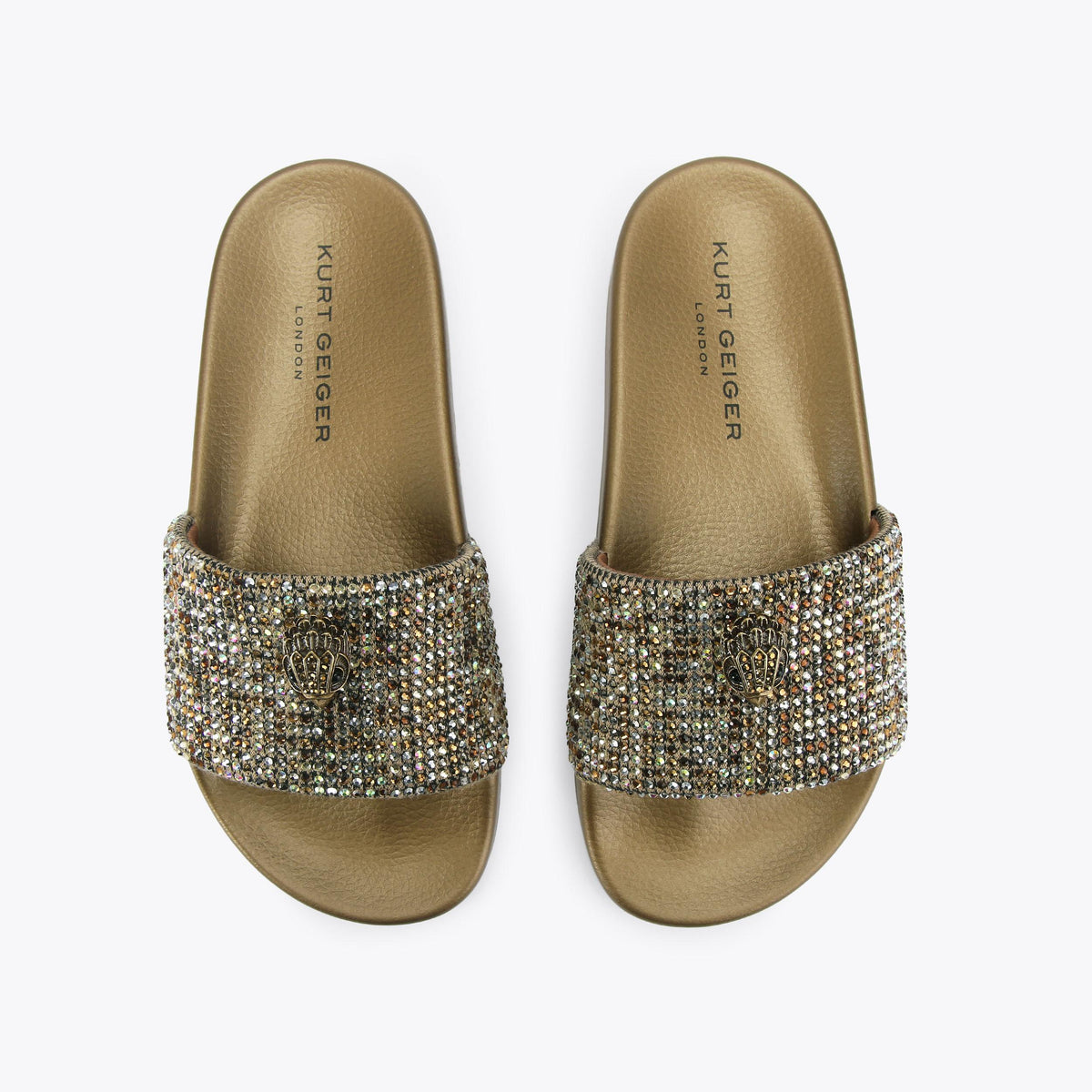 Meena Eagle — Bronze Crystal Slide Sandal, view 4