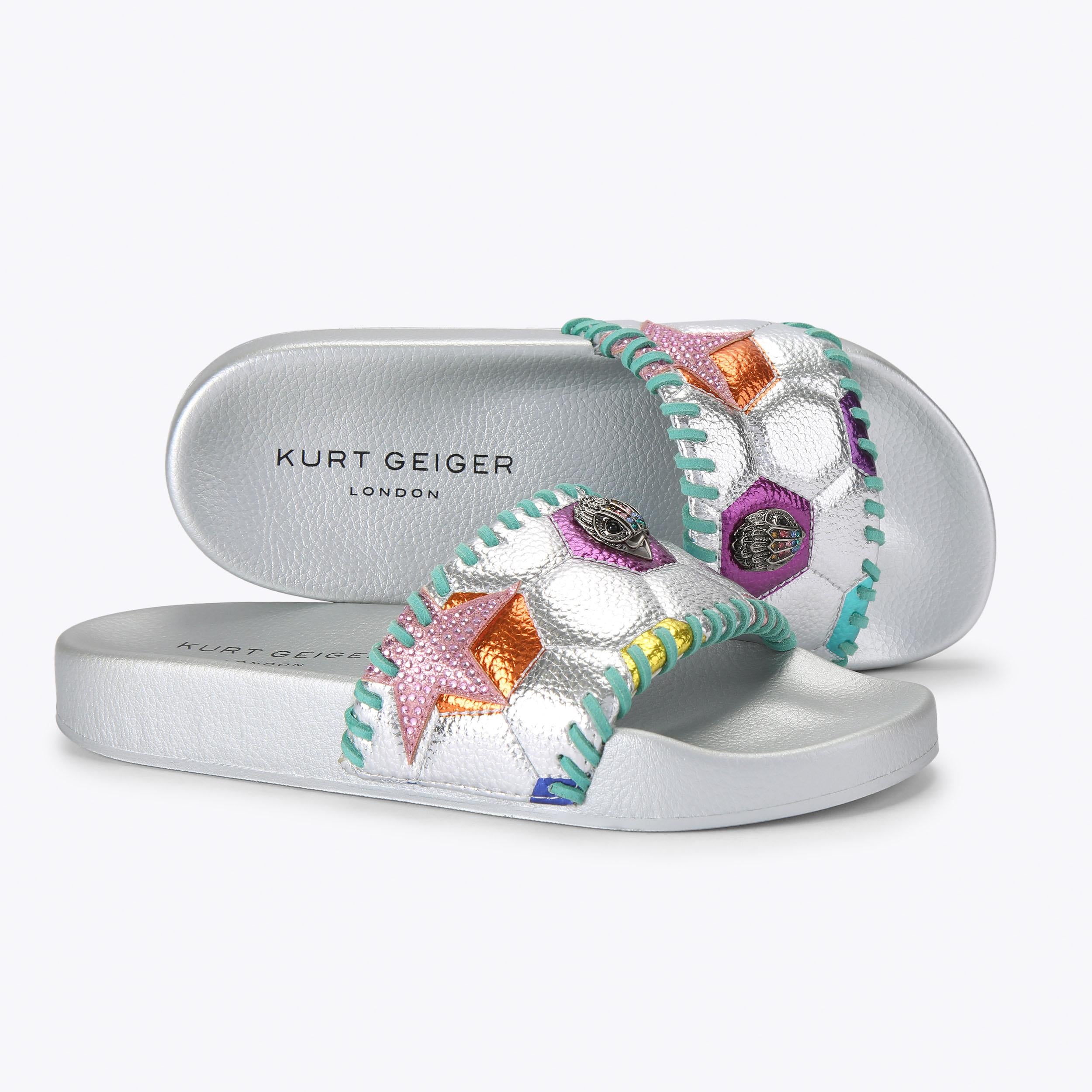 Kurt Geiger London Meena Eagle Footy — Multicolour Slide Sandal, view 5