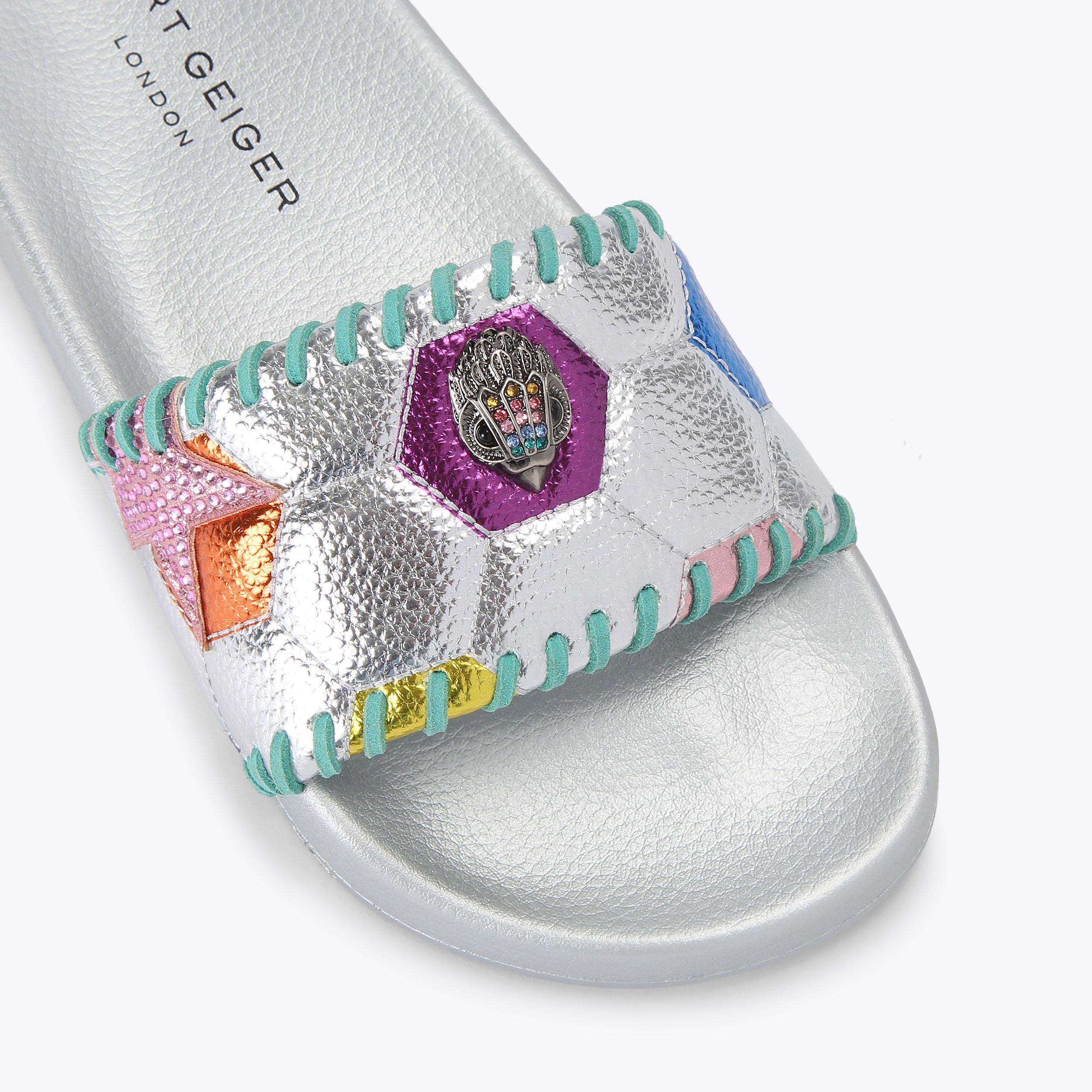 Kurt Geiger London Meena Eagle Footy — Multicolour Slide Sandal, view 4