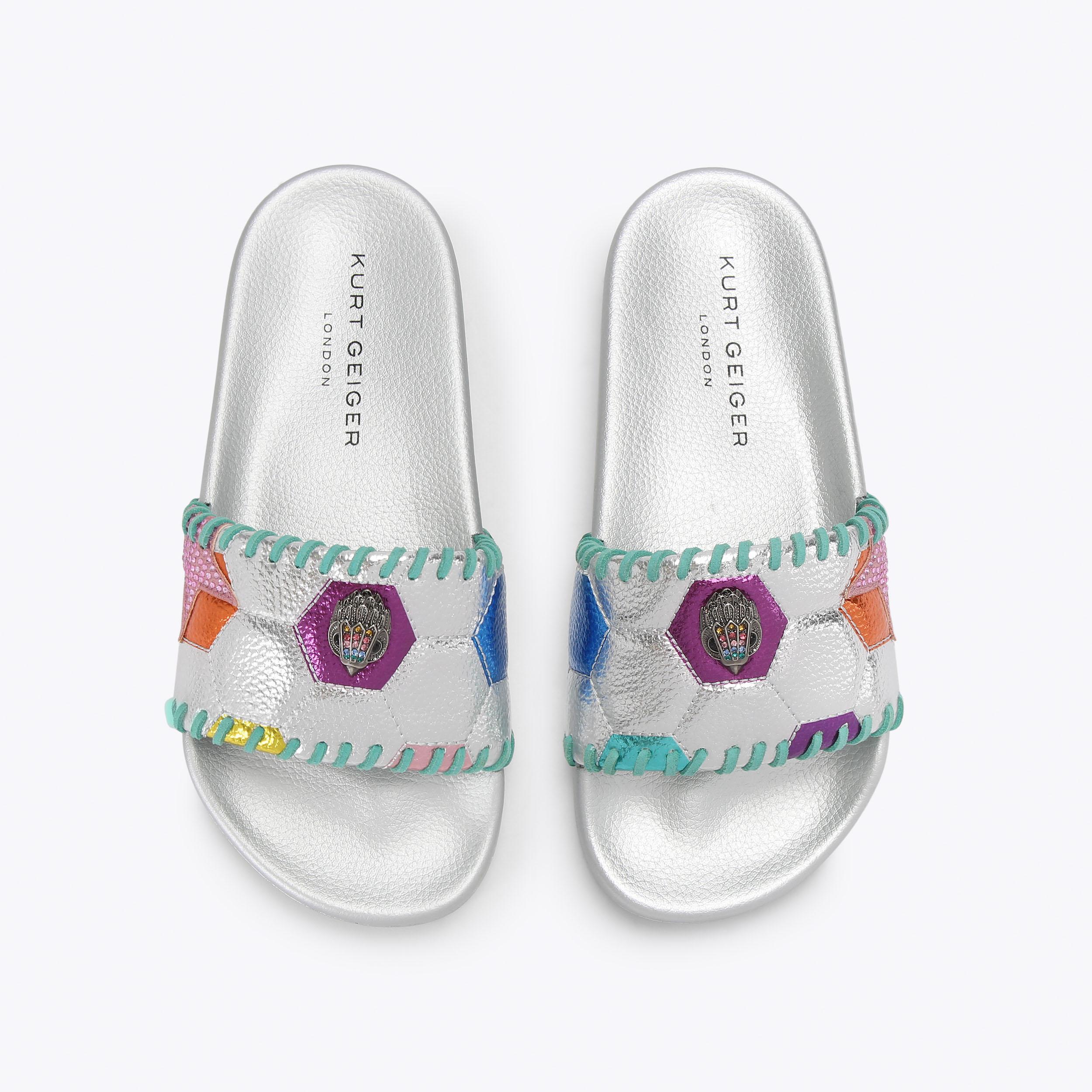 Kurt Geiger London Meena Eagle Footy — Multicolour Slide Sandal
