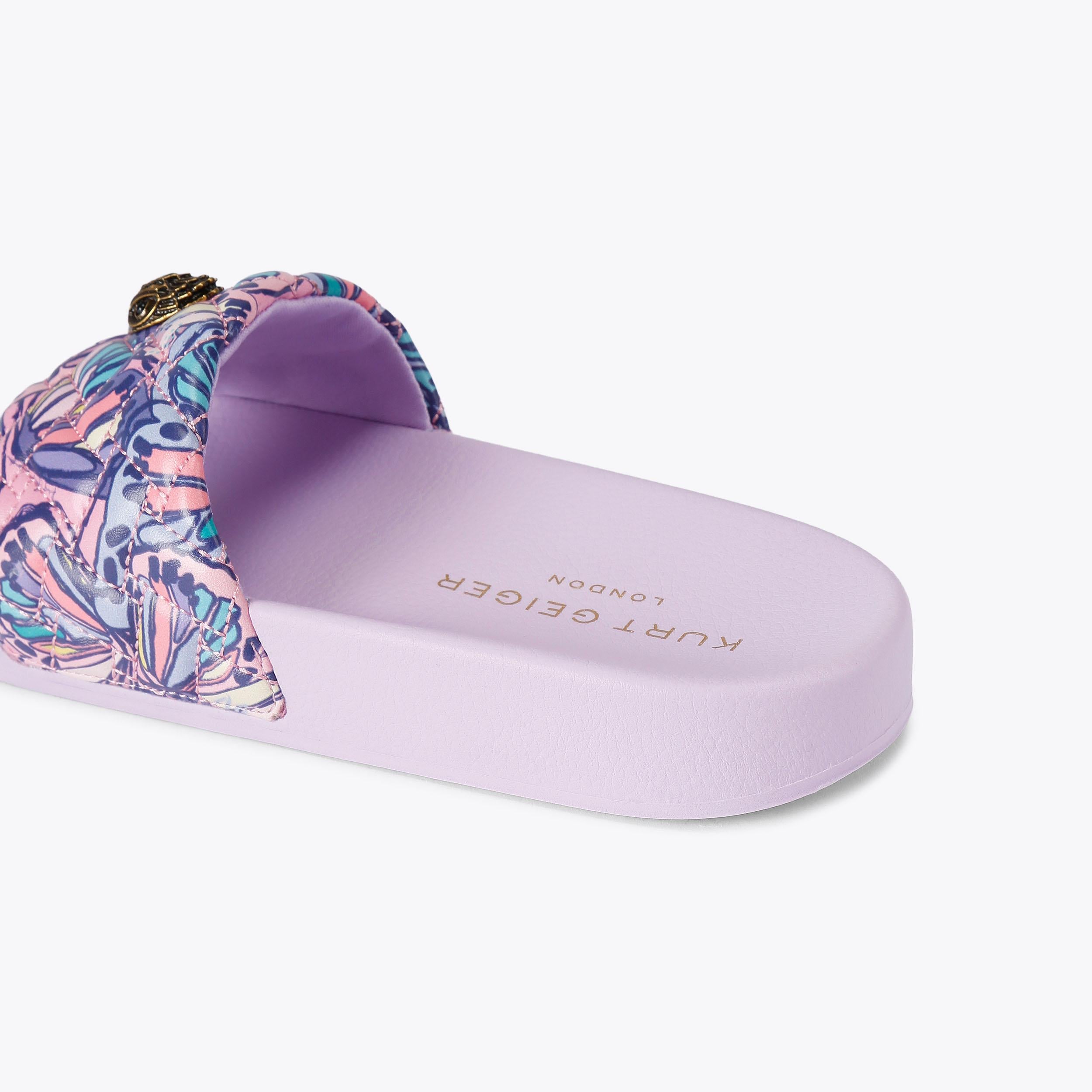 Meena Eagle — Lilac Butterfly Print Sandal, detail