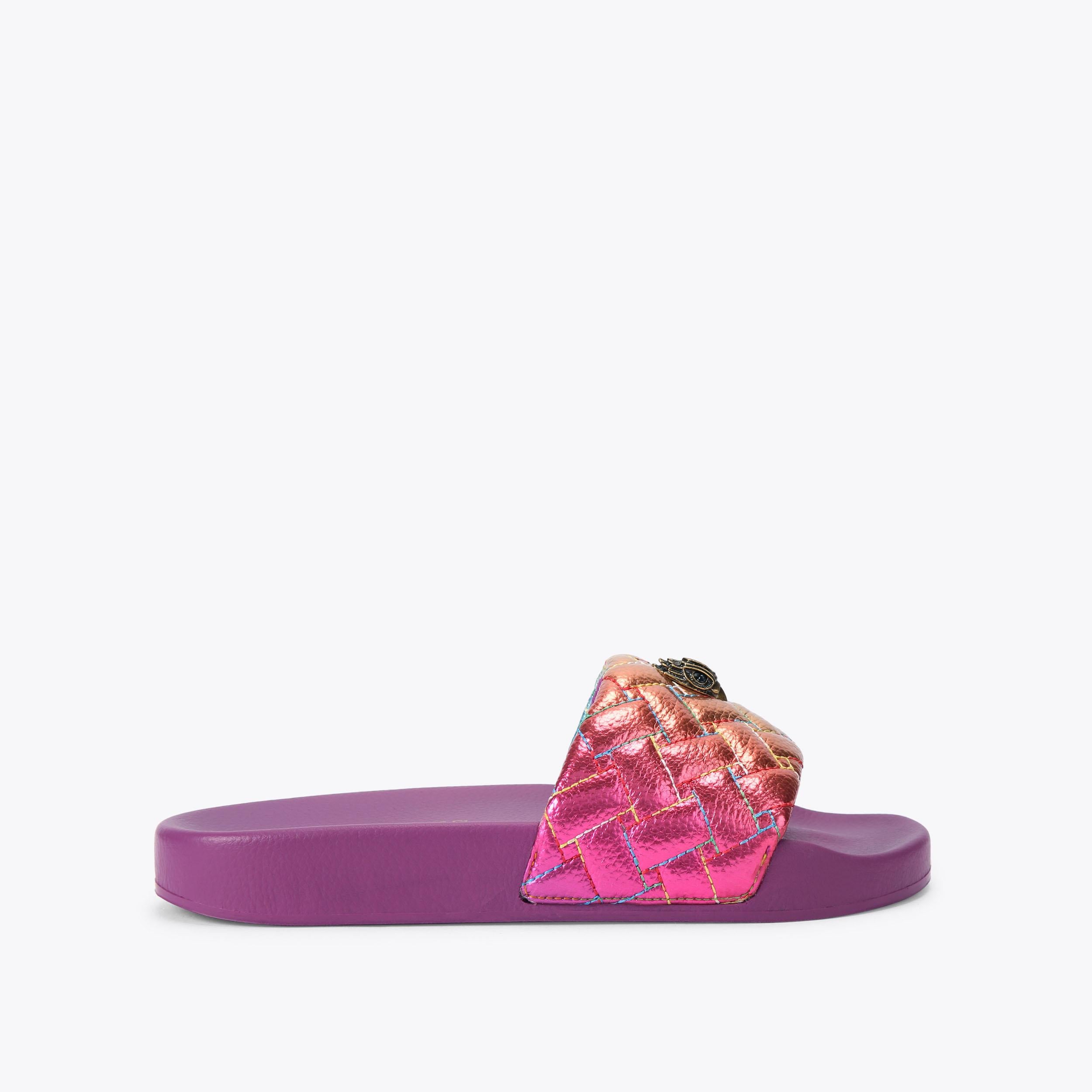 Kurt Geiger London Meena Eagle — Metallic Ombré Quilted Slide, view 2