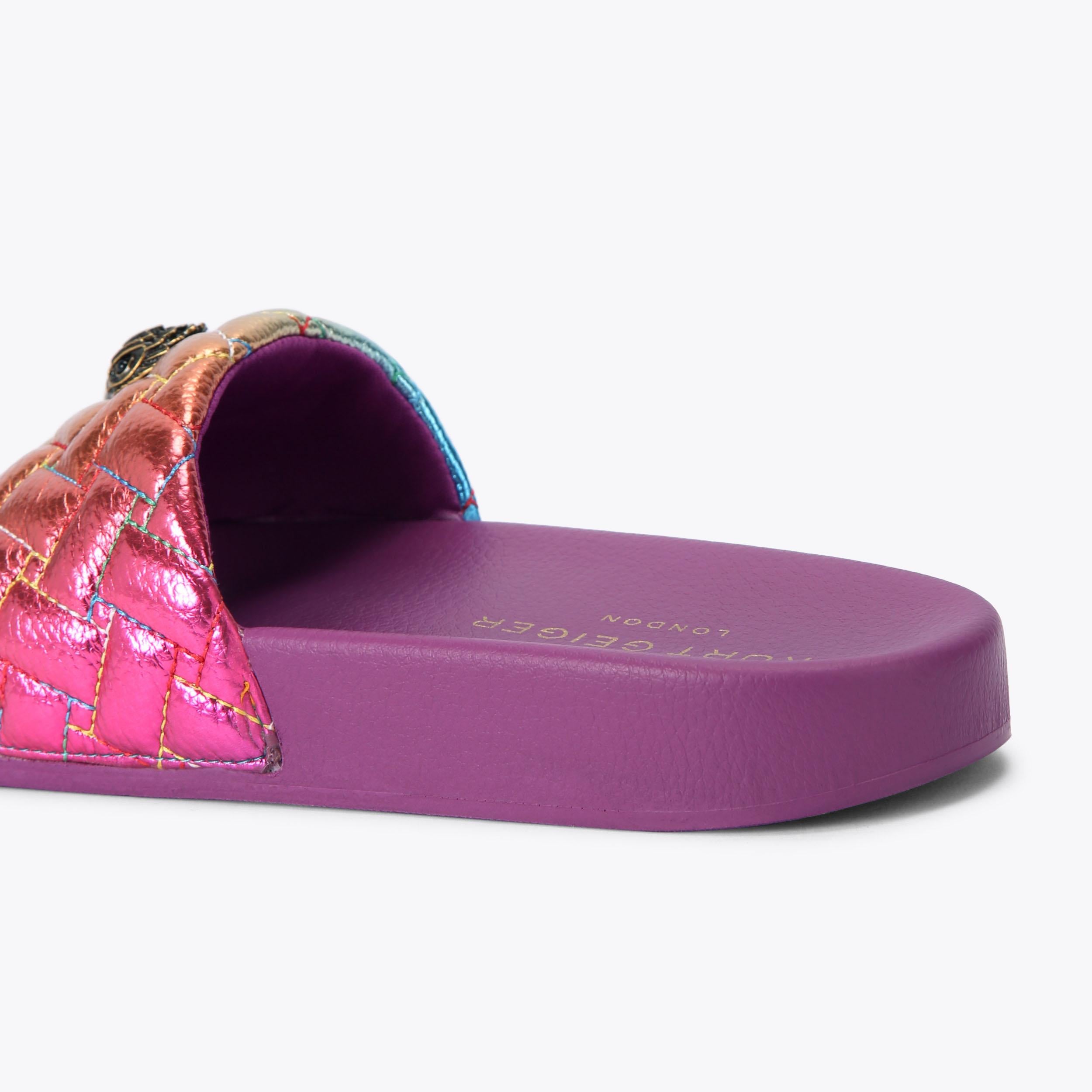 Kurt Geiger London Meena Eagle — Metallic Ombré Quilted Slide, view 4