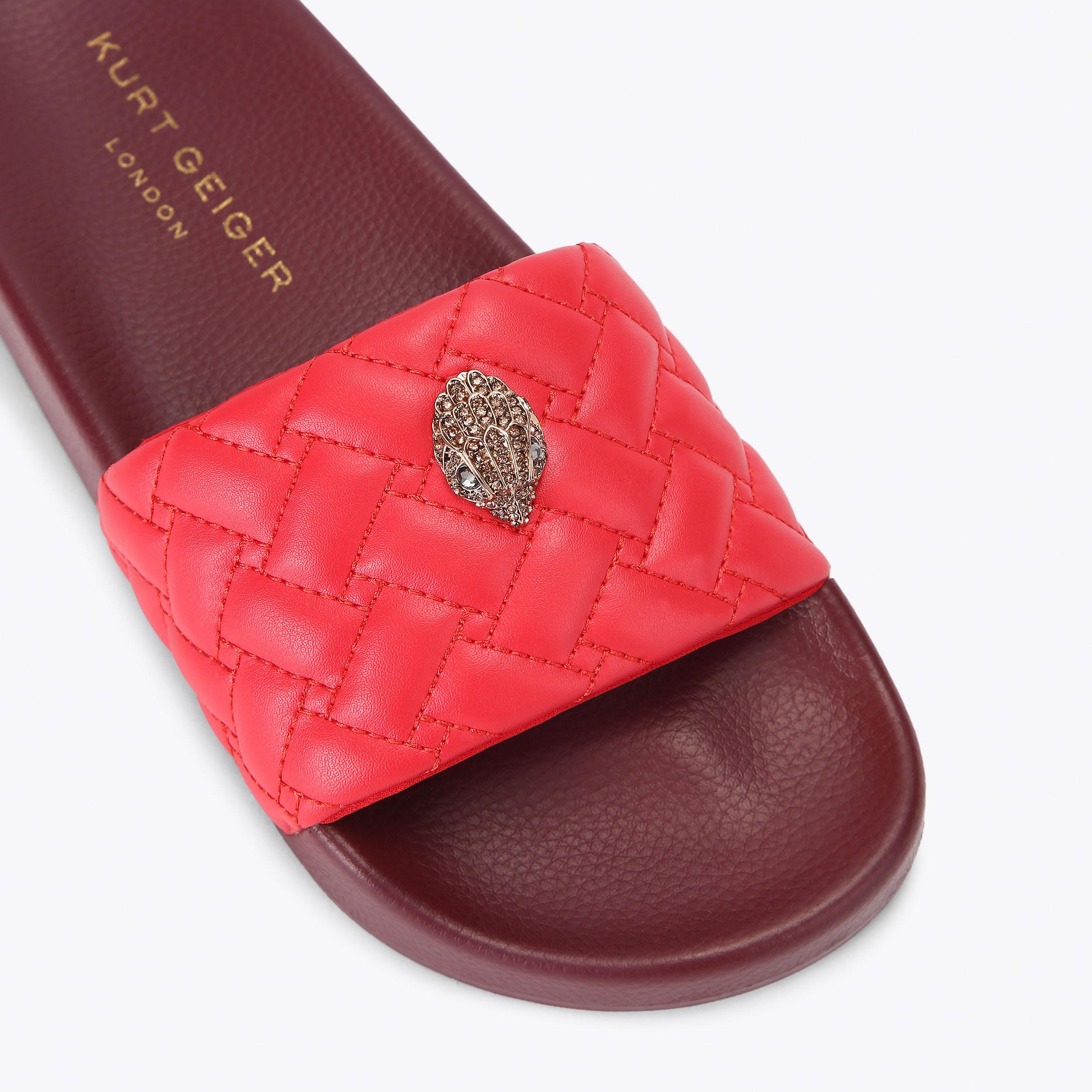 Meena Eagle — Red Quilted Leather Slide, view 5