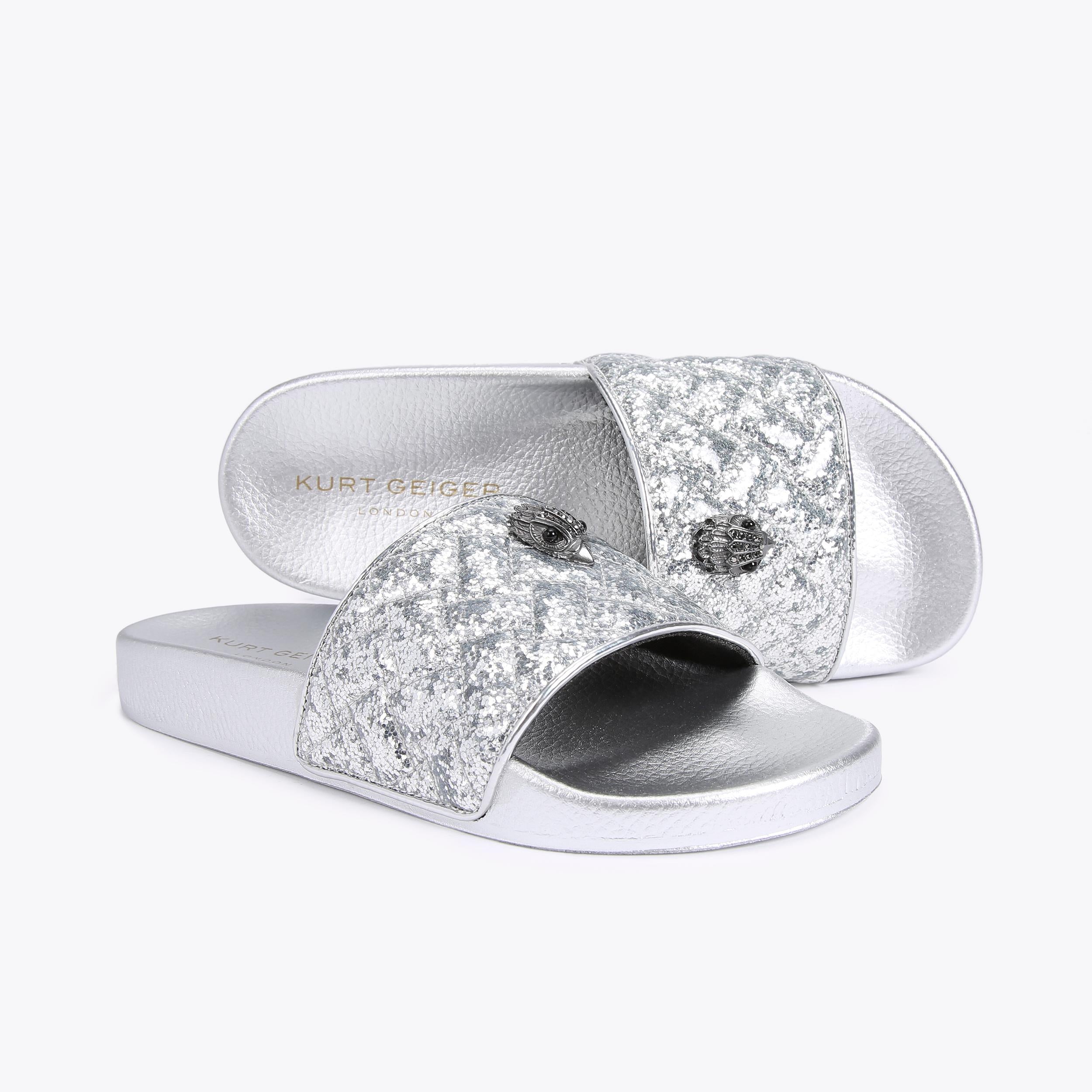 Meena Eagle — Silver Glitter Slide, view 4