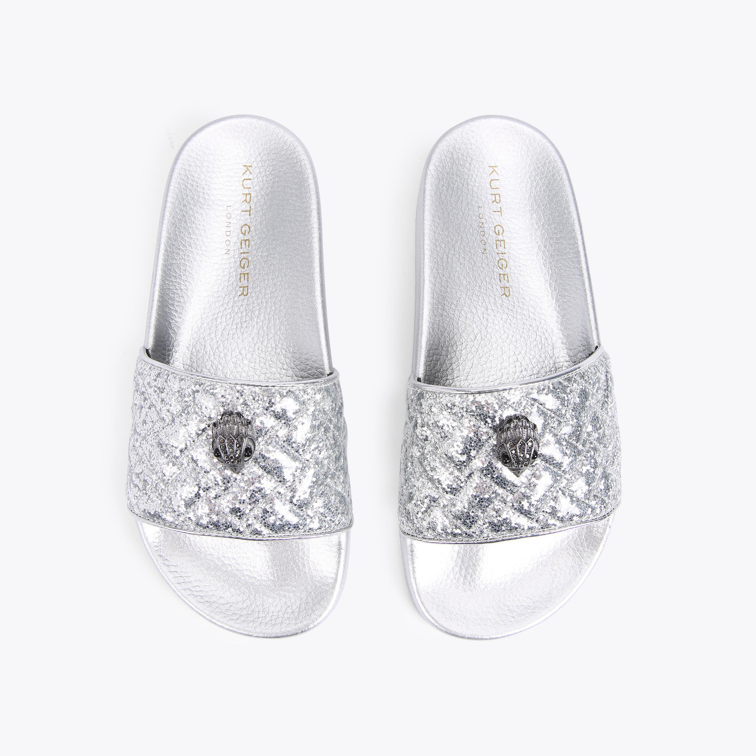Meena Eagle — Silver Glitter Slide, view 1