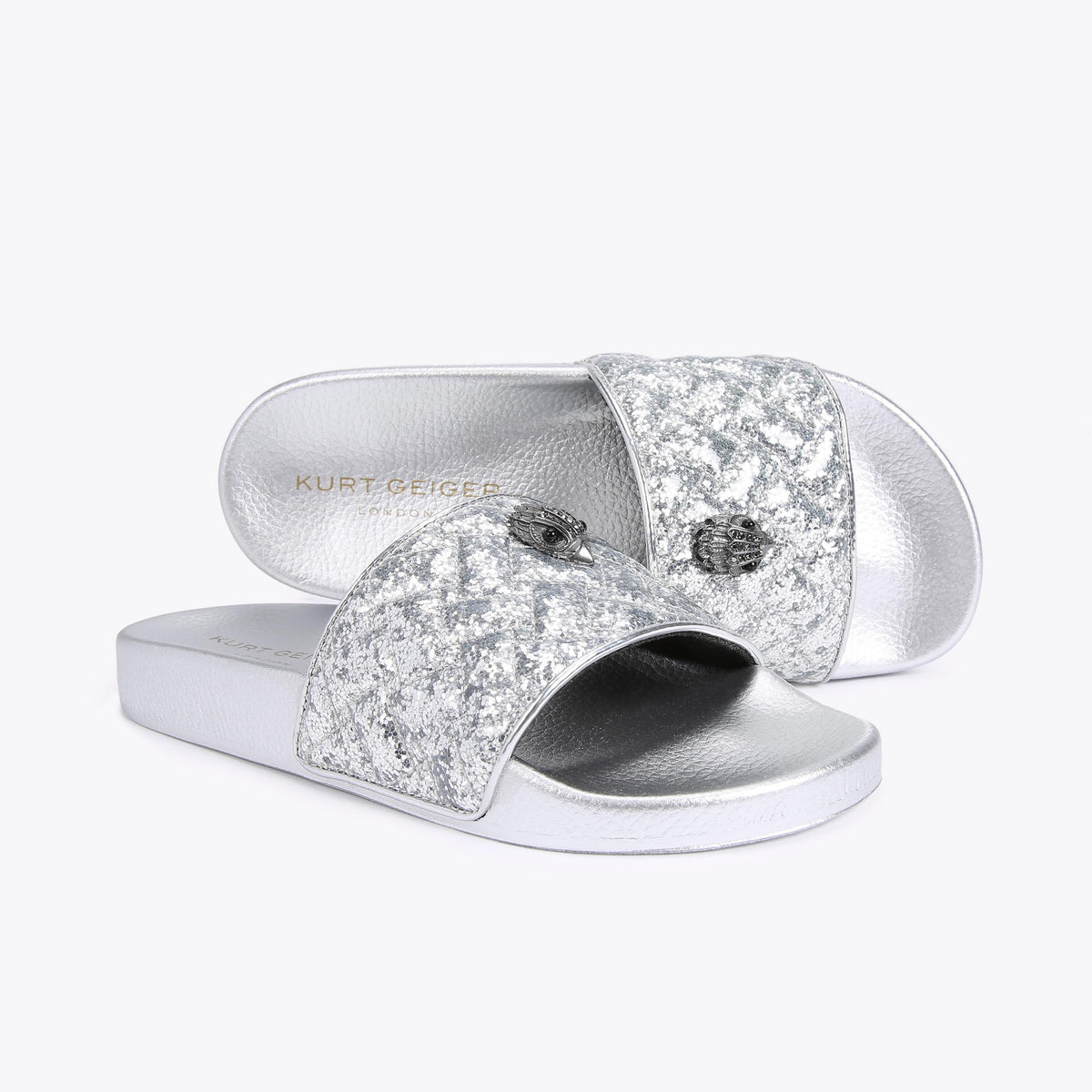Meena Eagle — Silver Glitter Slide, view 4