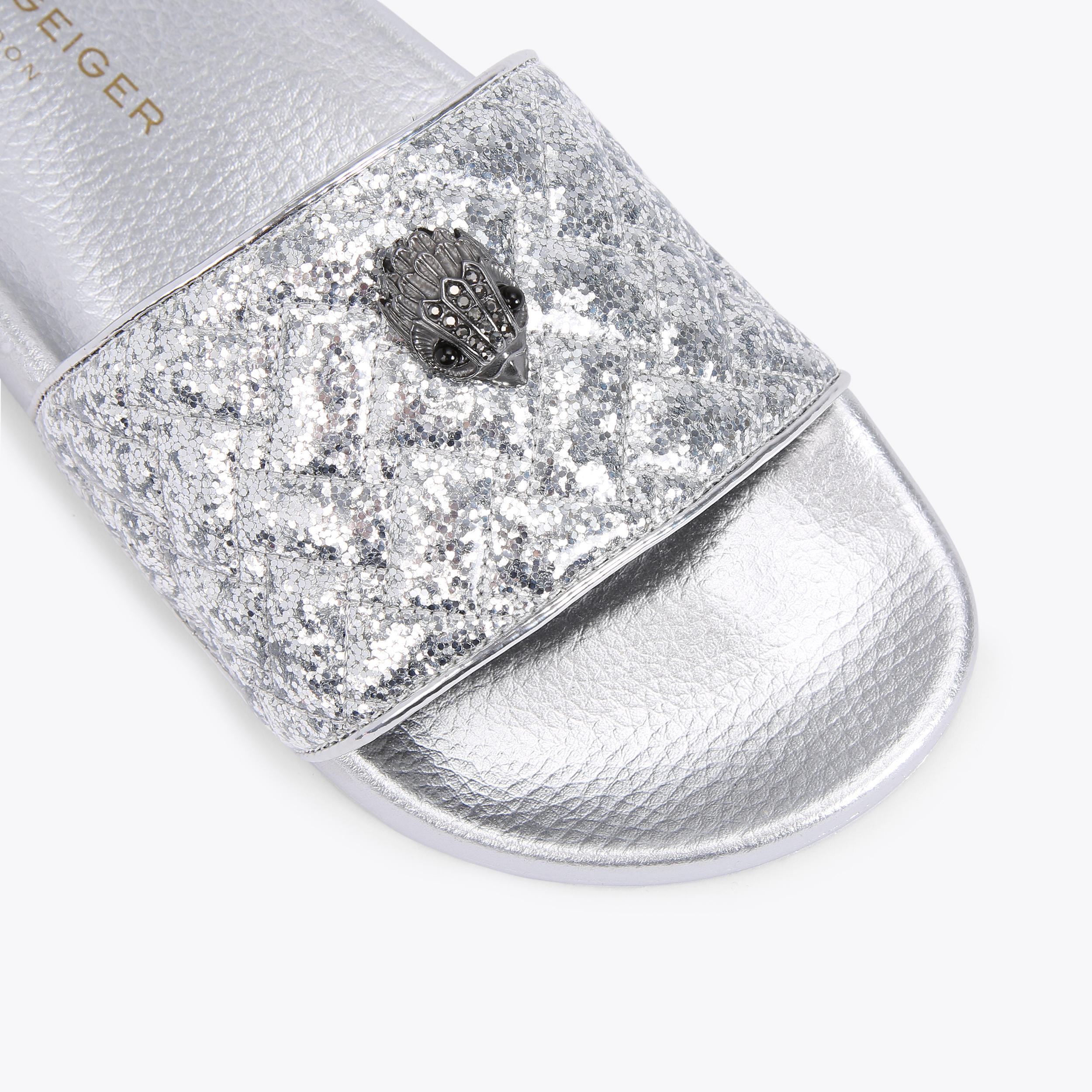 Meena Eagle — Silver Glitter Slide, detail