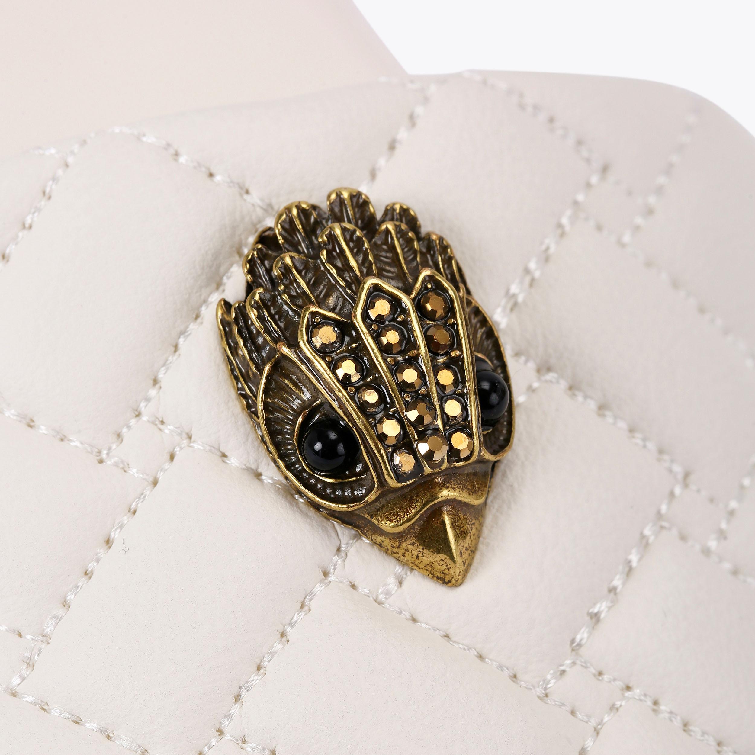 Meena Eagle — White Quilted Slide, view 6