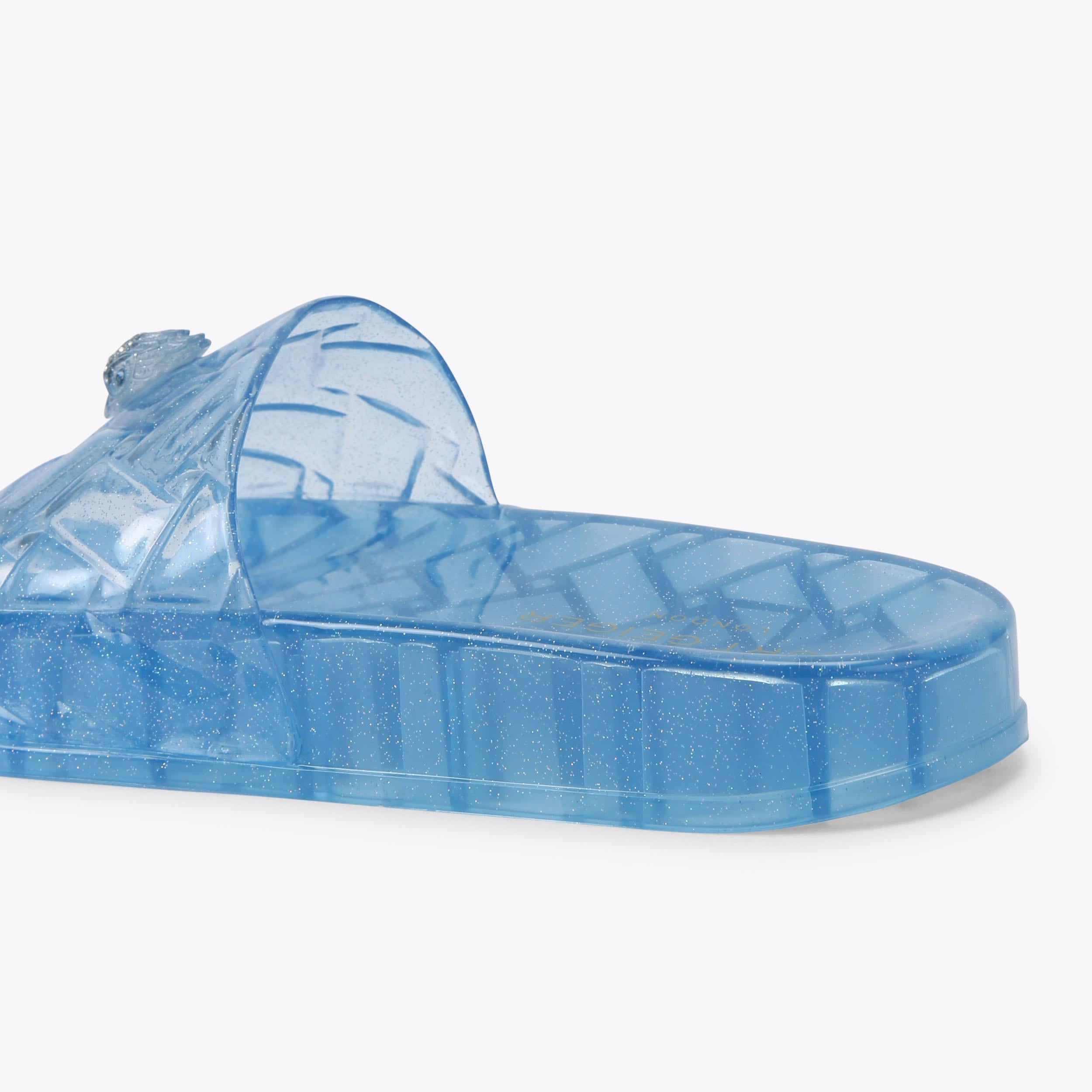 Meena Jelly — Blue Transparent Slide Sandal, detail