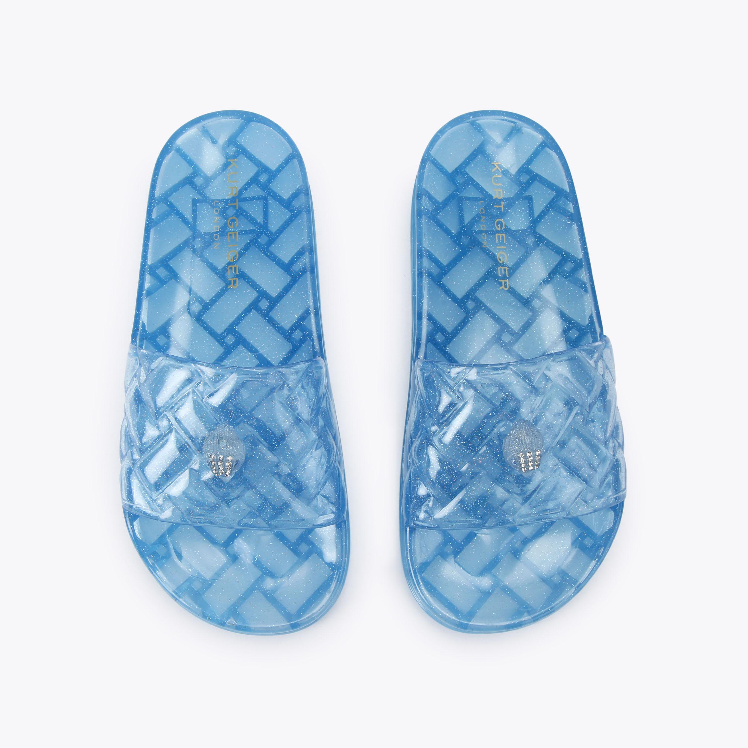 Meena Jelly — Blue Transparent Slide Sandal, view 4