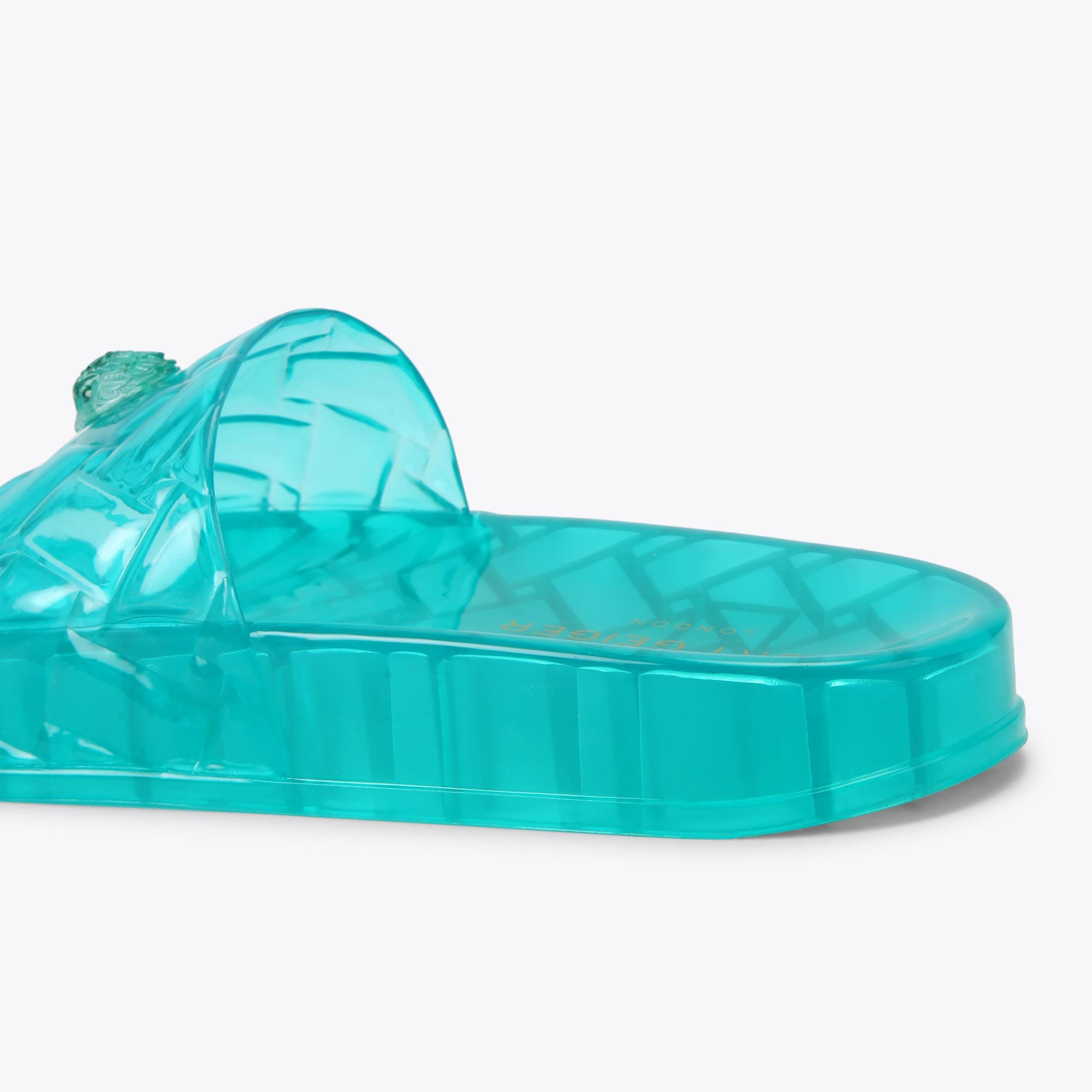 Meena Jelly — Green Transparent Slide Sandal, detail
