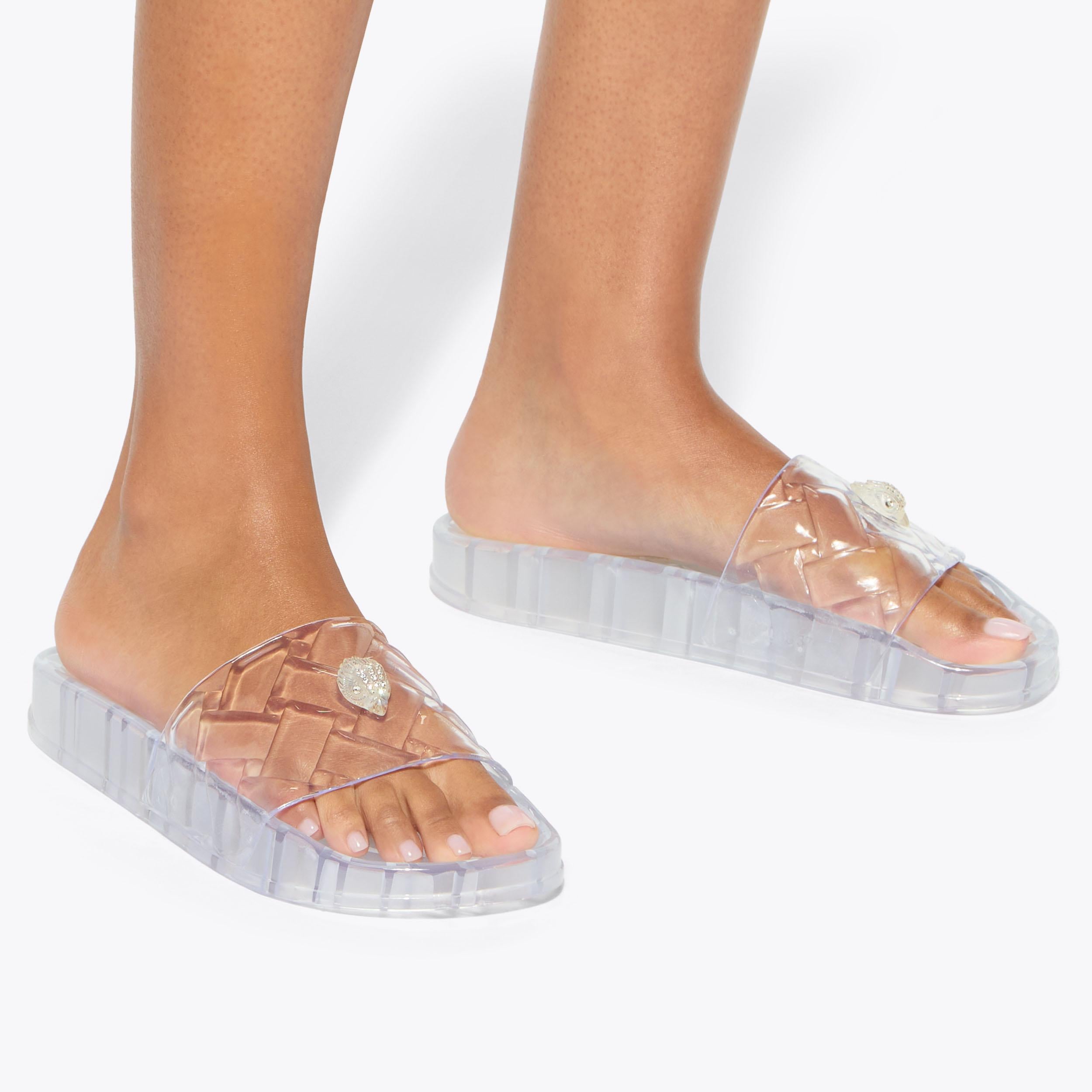 Meena Jelly — Clear Transparent Slide Sandal, worn on foot