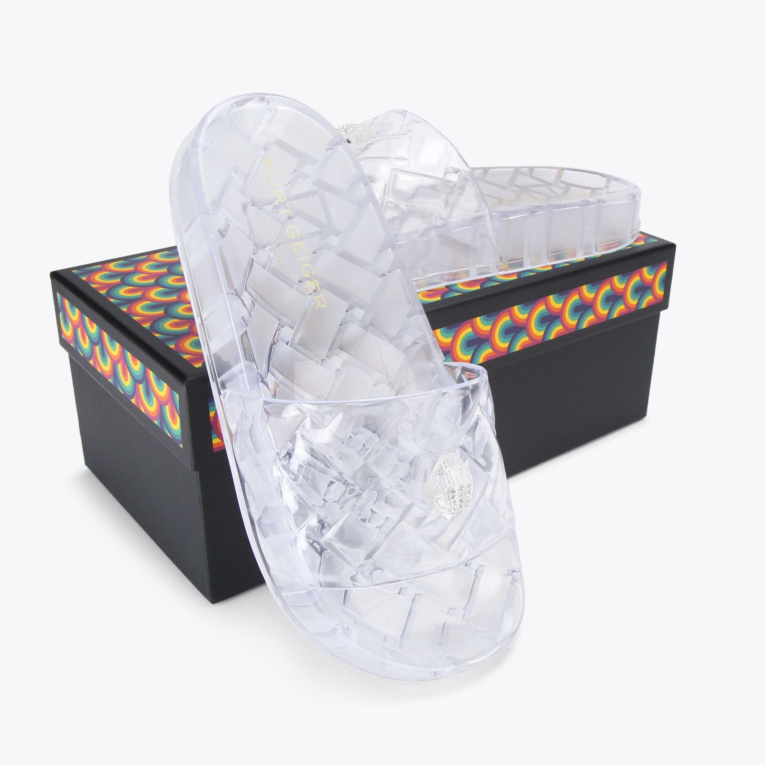 Meena Jelly — Clear Transparent Slide Sandal, view 6