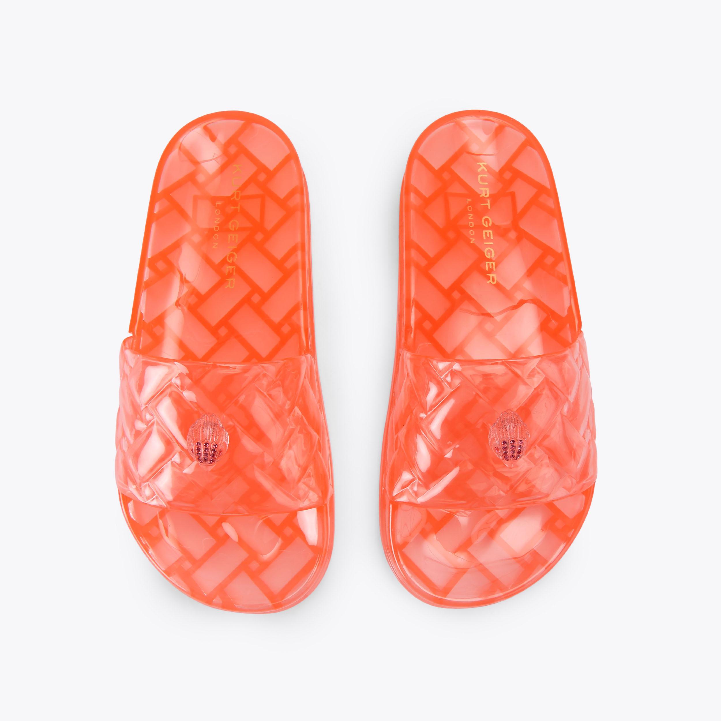 Meena Jelly — Bright Pink Transparent Slide, view 3