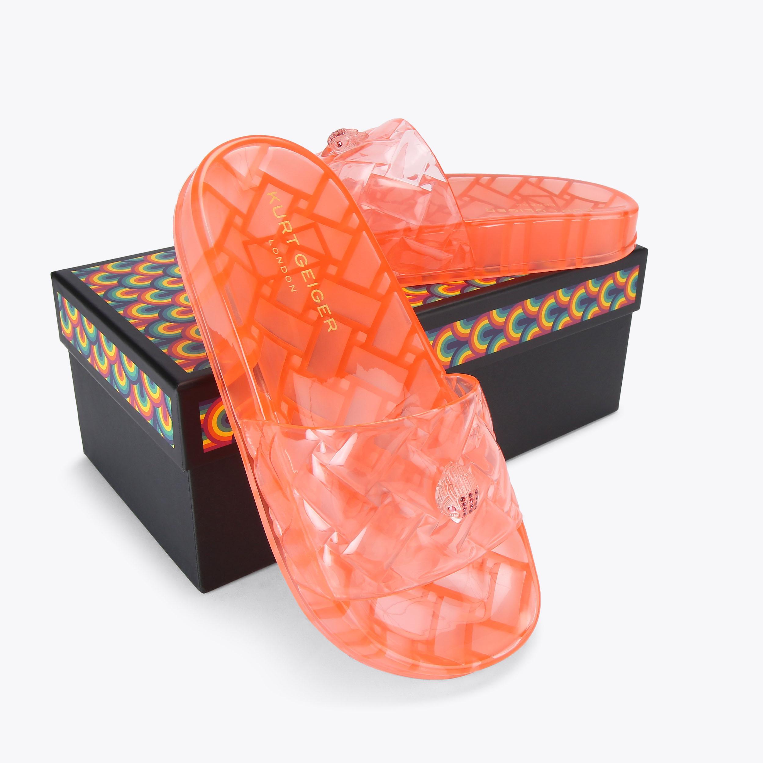 Meena Jelly — Bright Pink Transparent Slide, view 6