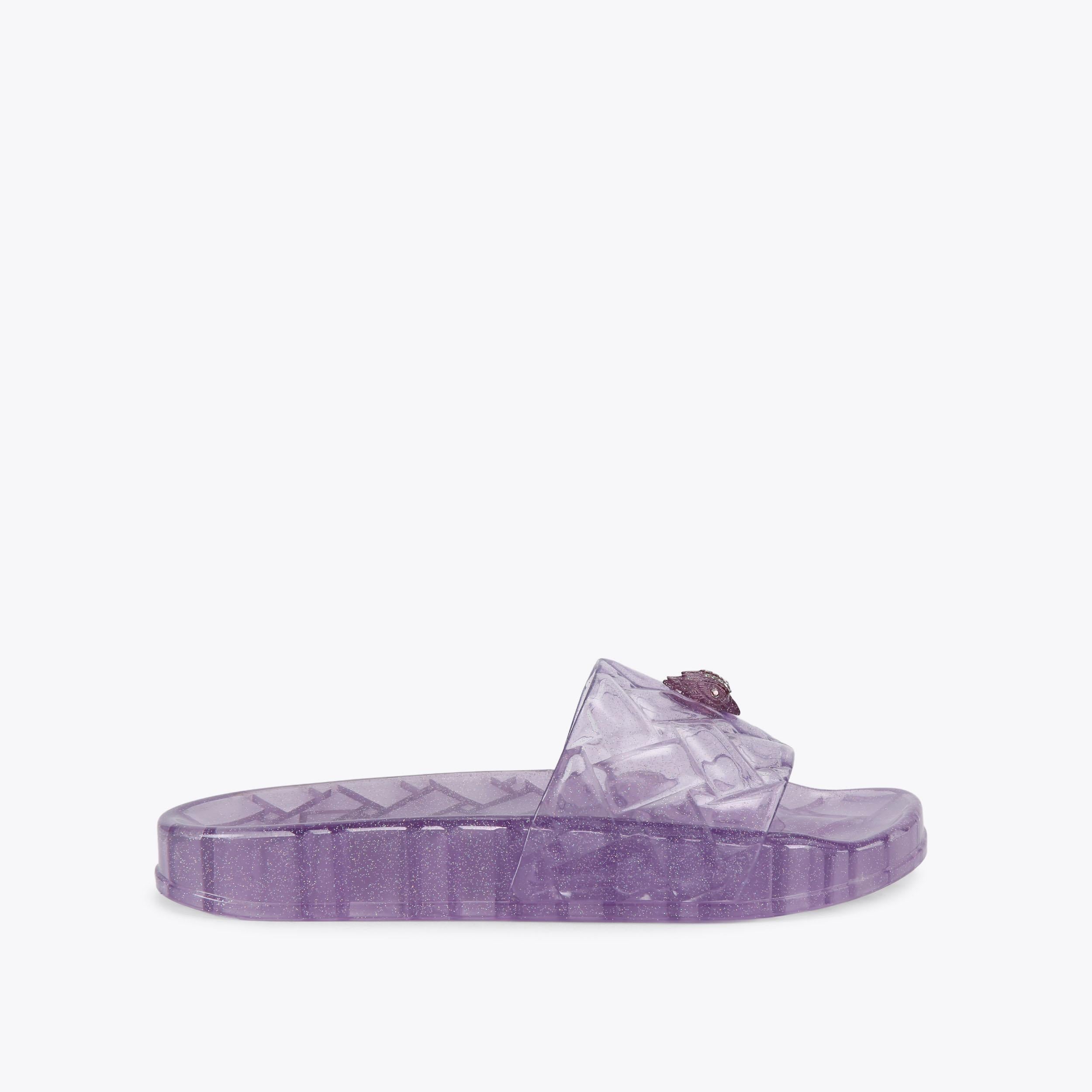 Meena Jelly — Lilac Transparent Slide Sandal, side profile