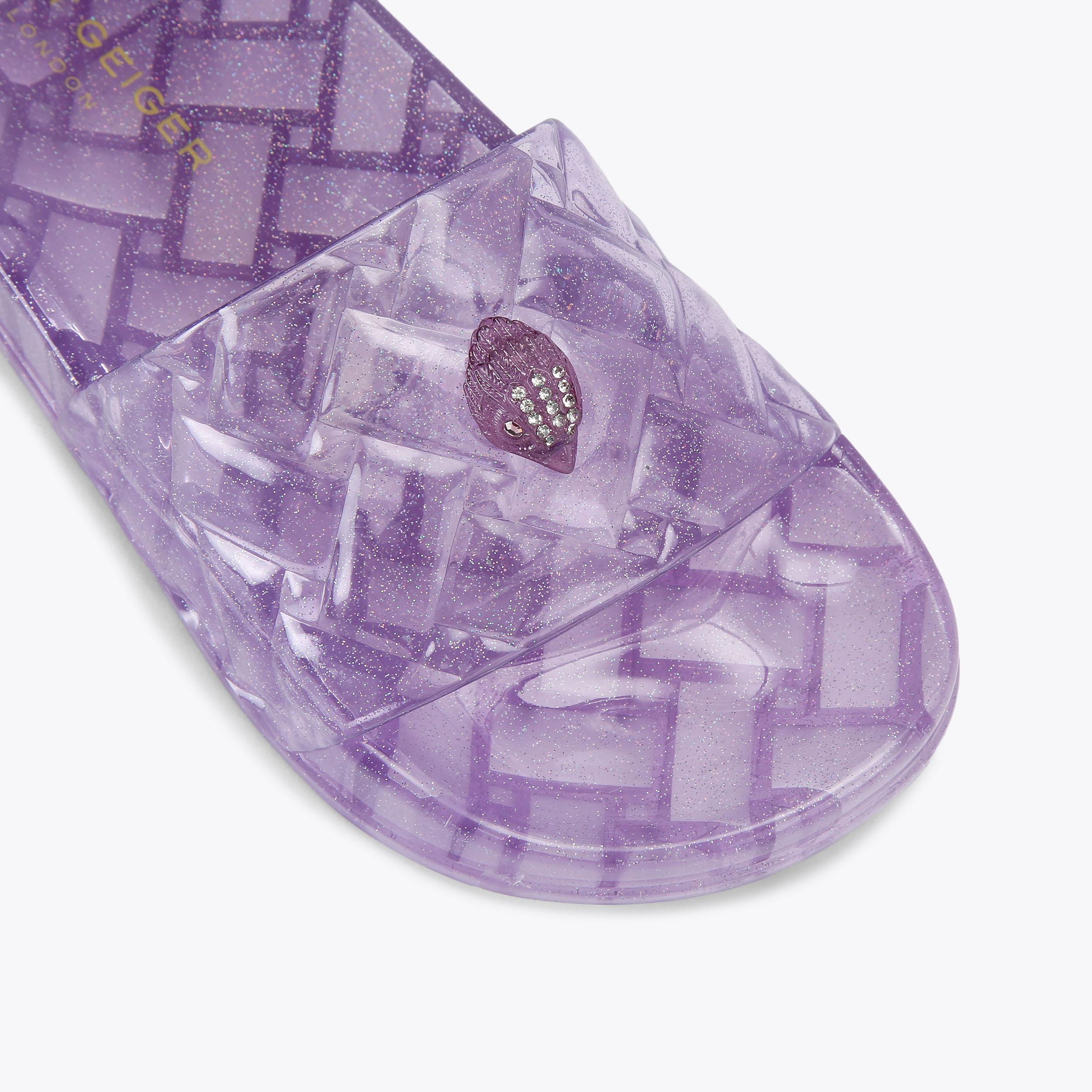Meena Jelly — Lilac Transparent Slide Sandal, view 5
